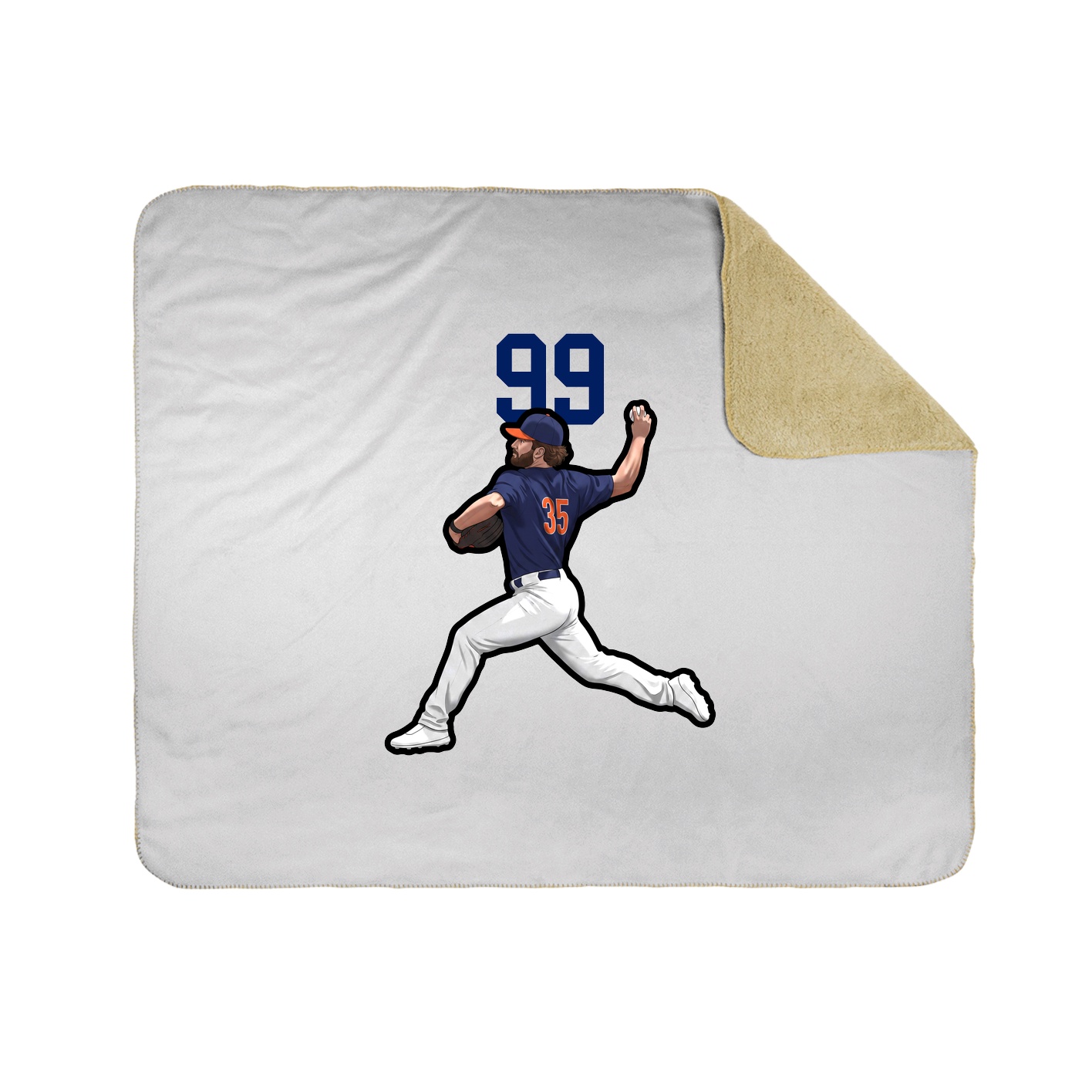 Throw Blanket — Number Top in White