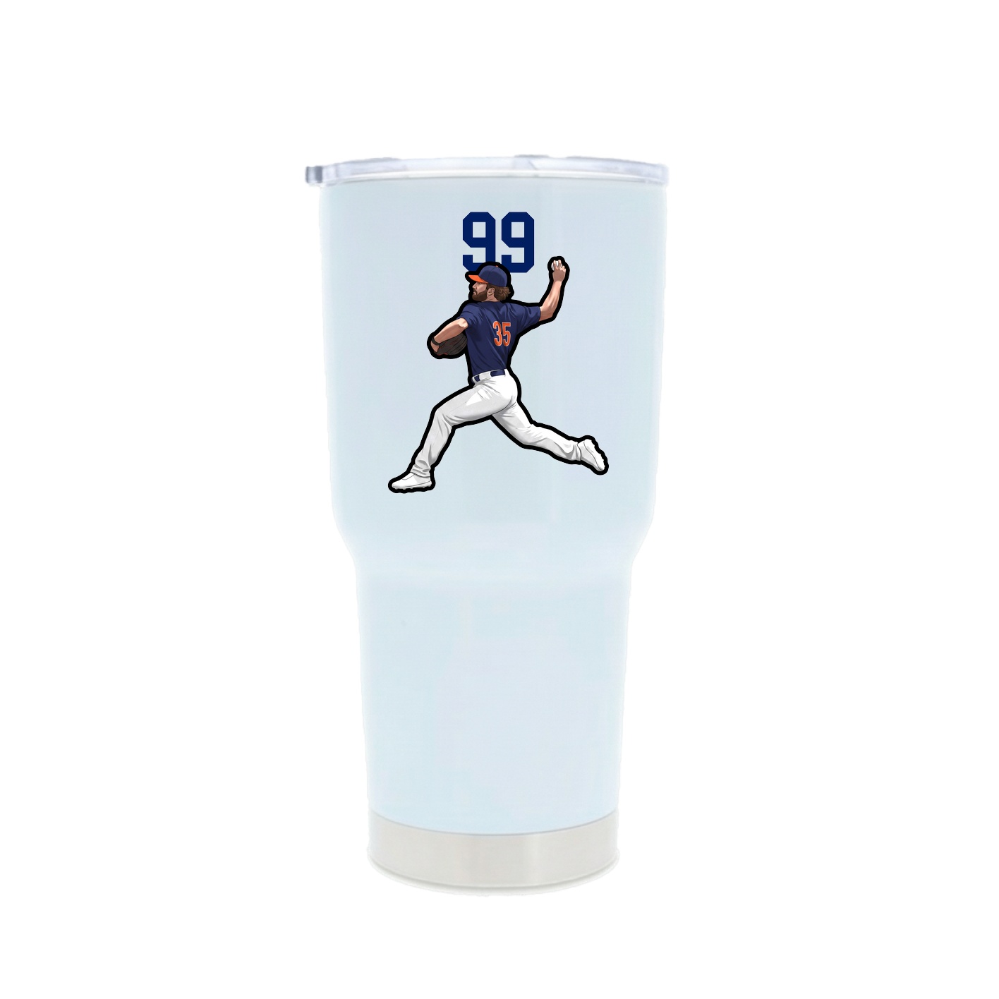 30oz Stainless Steel Tumbler — Number Top in White