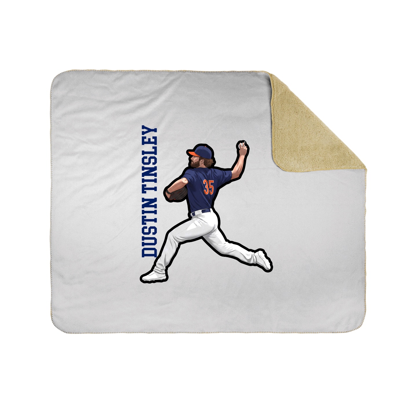 Throw Blanket — Name Vertical in White
