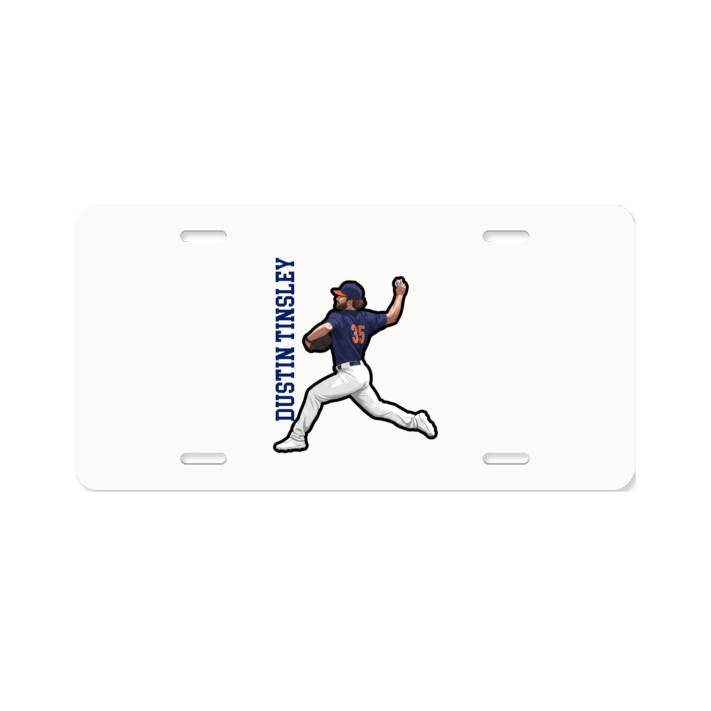 License Plate — Name Vertical in Classic