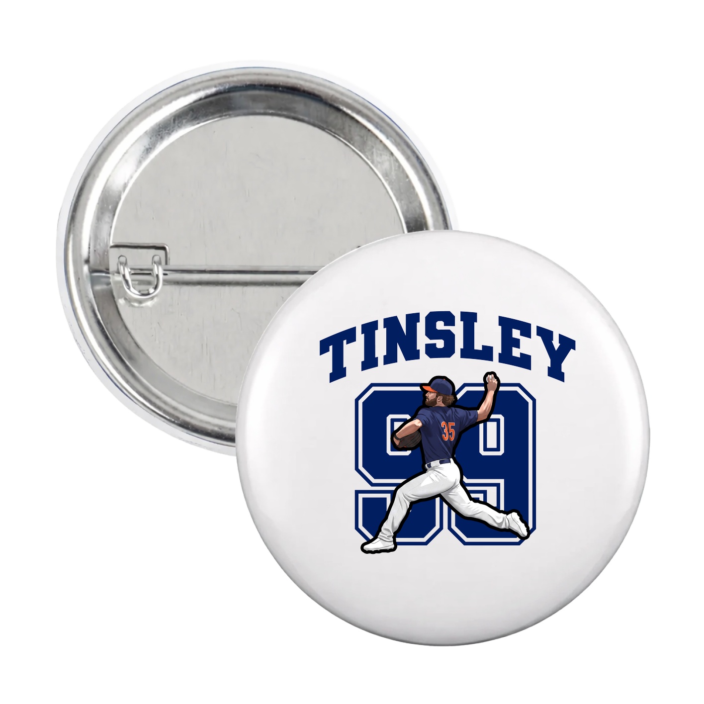 Game Day Button — Number in White