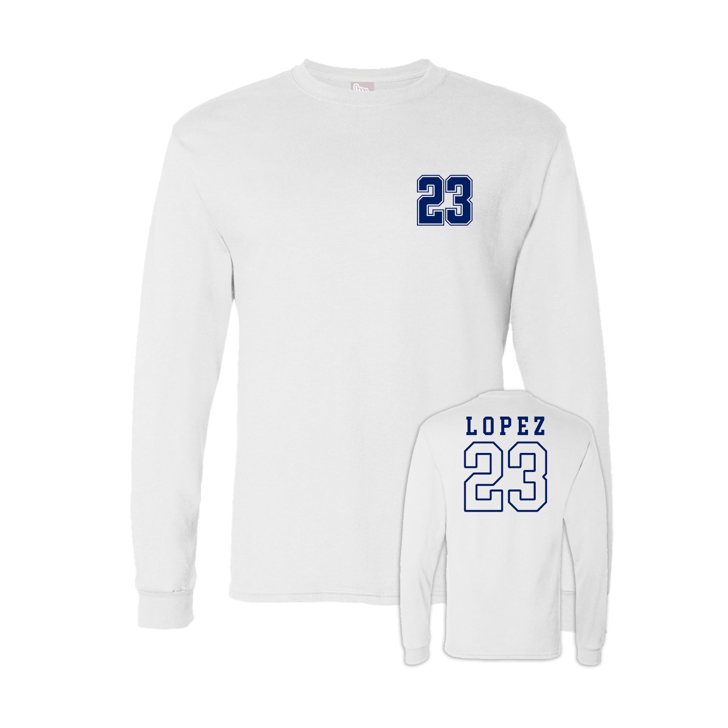 Long Sleeve Tee — Chest Back in White