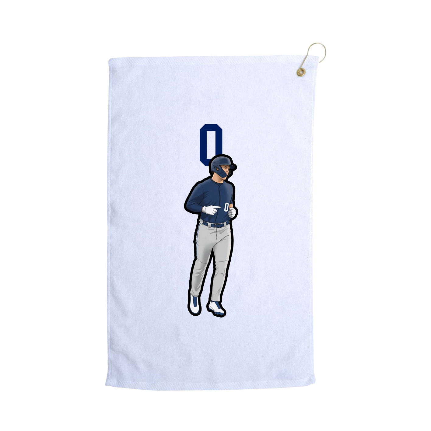 Golf Towel — Number Top in White