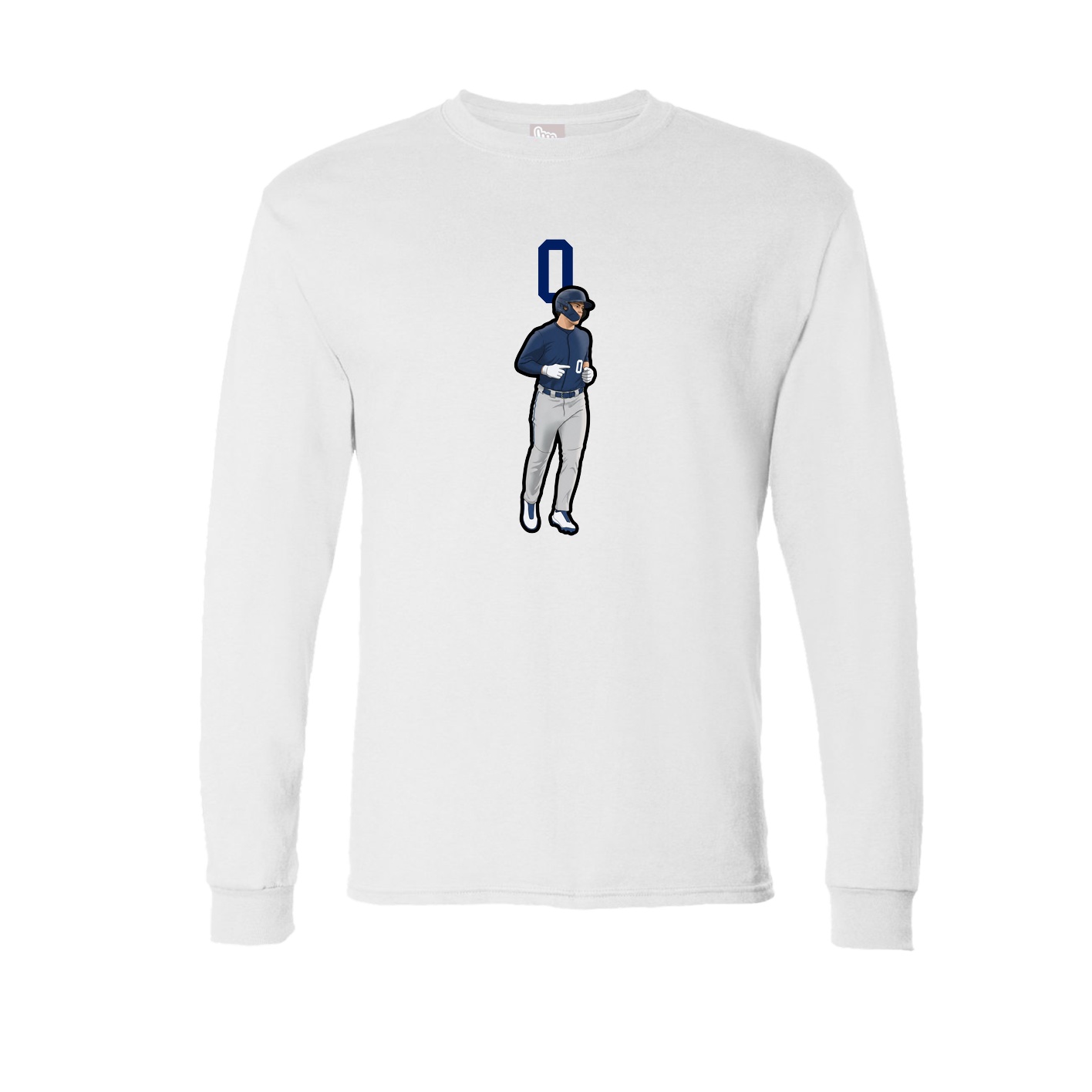 Long Sleeve Tee — Number Top in White