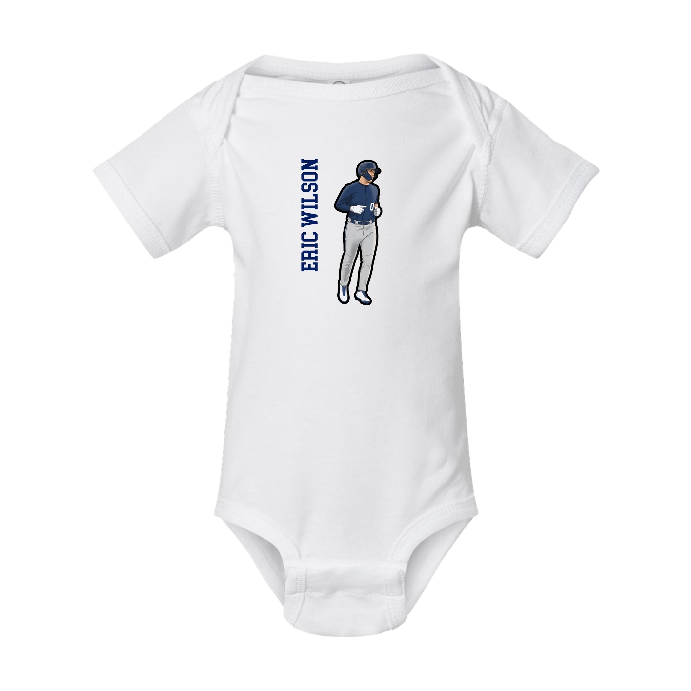 Baby Onesie — Name Vertical in White