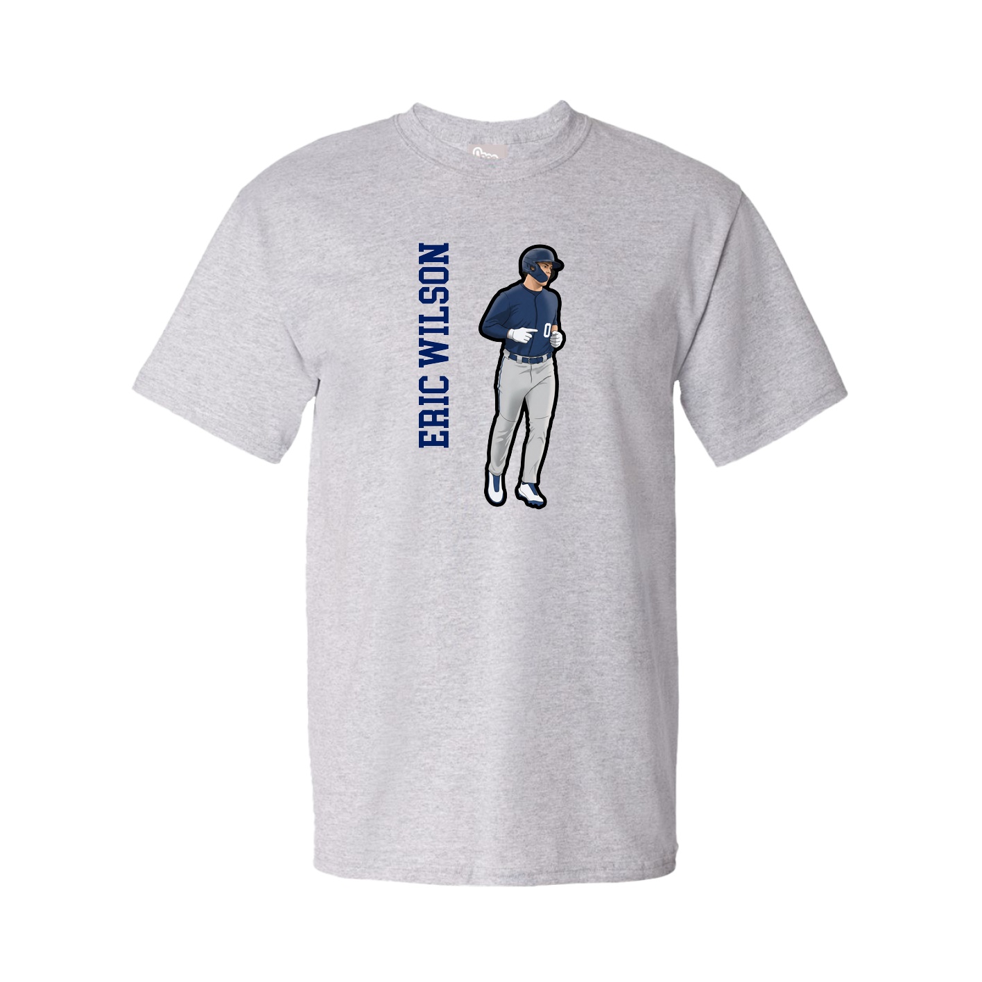 Tee — Name Vertical in Grey