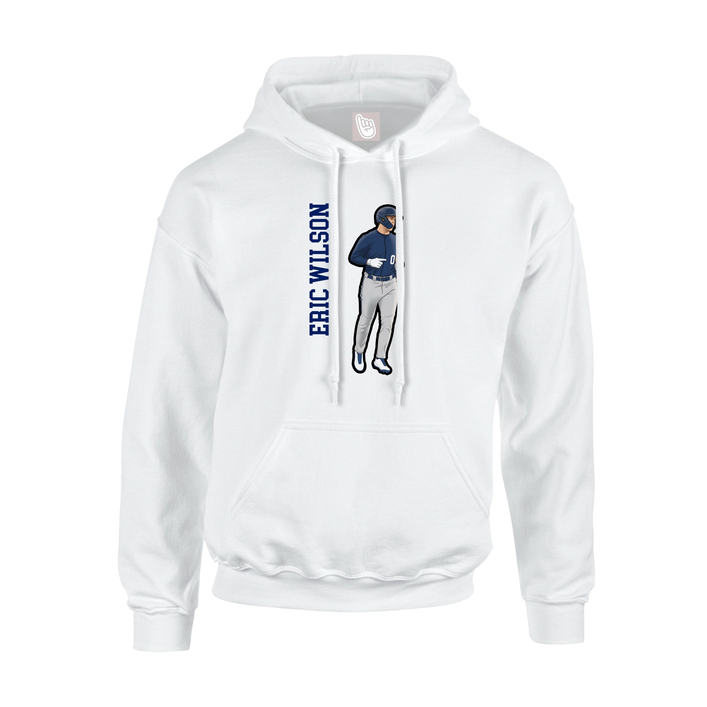 Hoodie — Name Vertical in White
