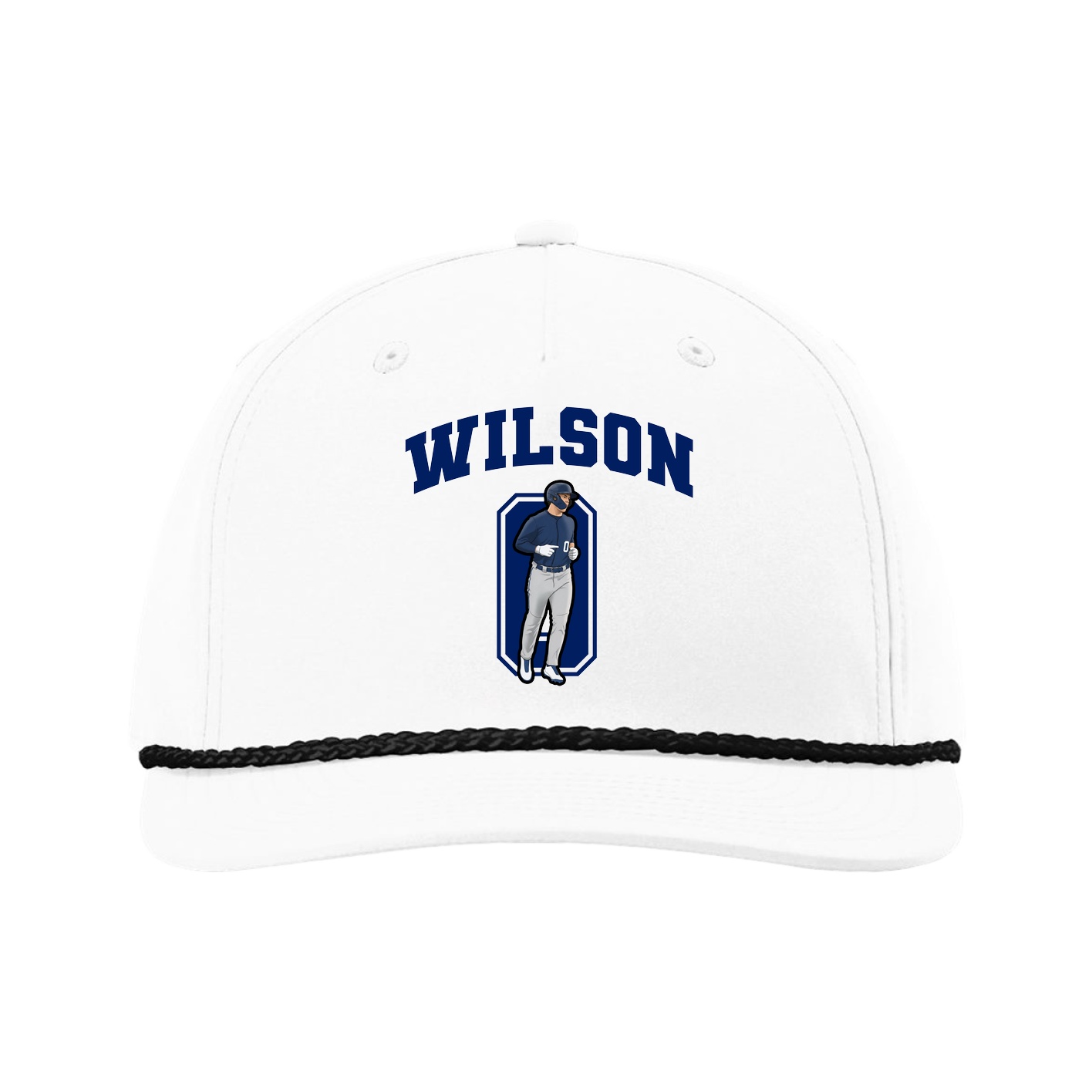 Five-Panel Classic Rope Cap — Number in White