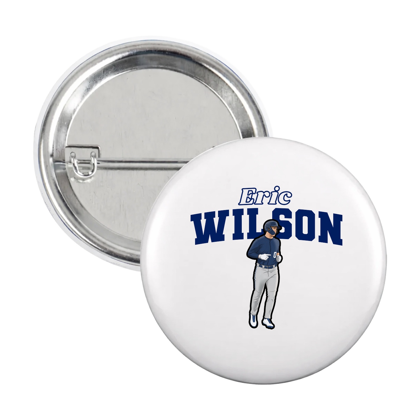 Game Day Button — Name Arch in White