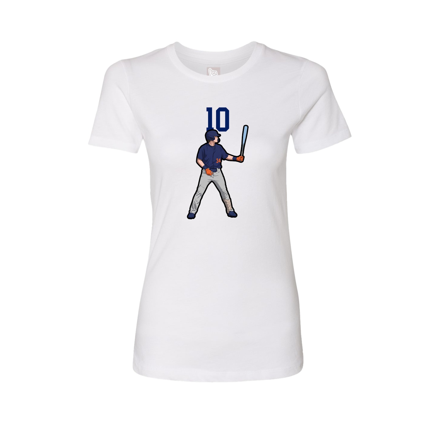 Fitted Women's Tee — Number Top in White