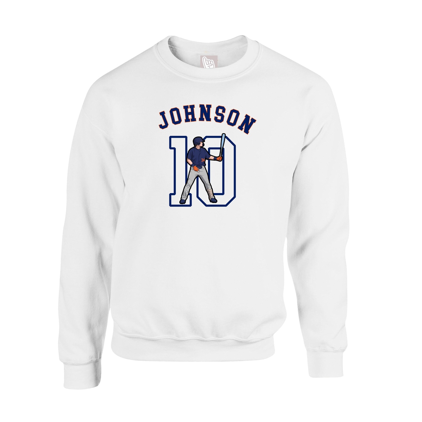 Fleece Crew — Shirsey Arch in White