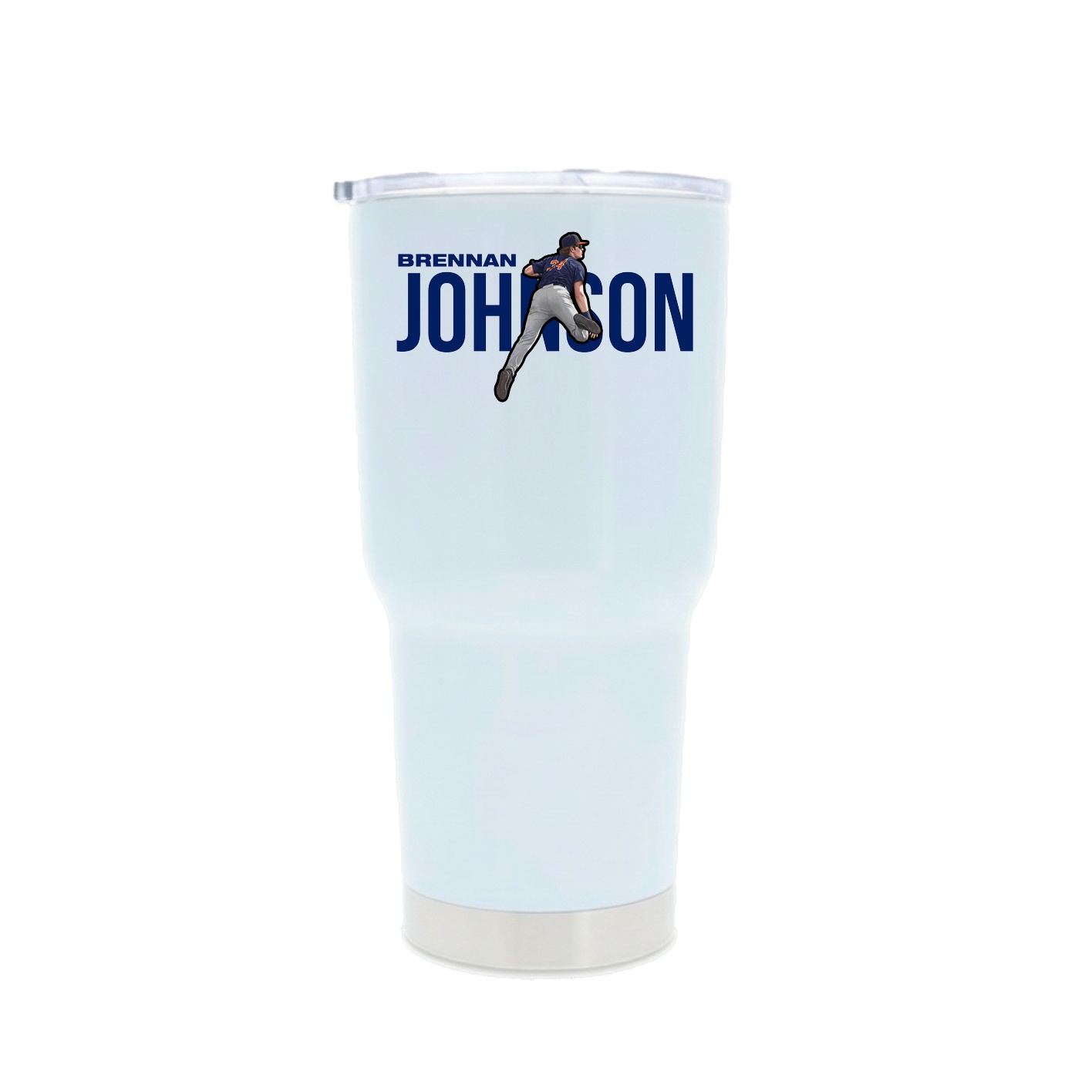 30oz Stainless Steel Tumbler — Player Name in White