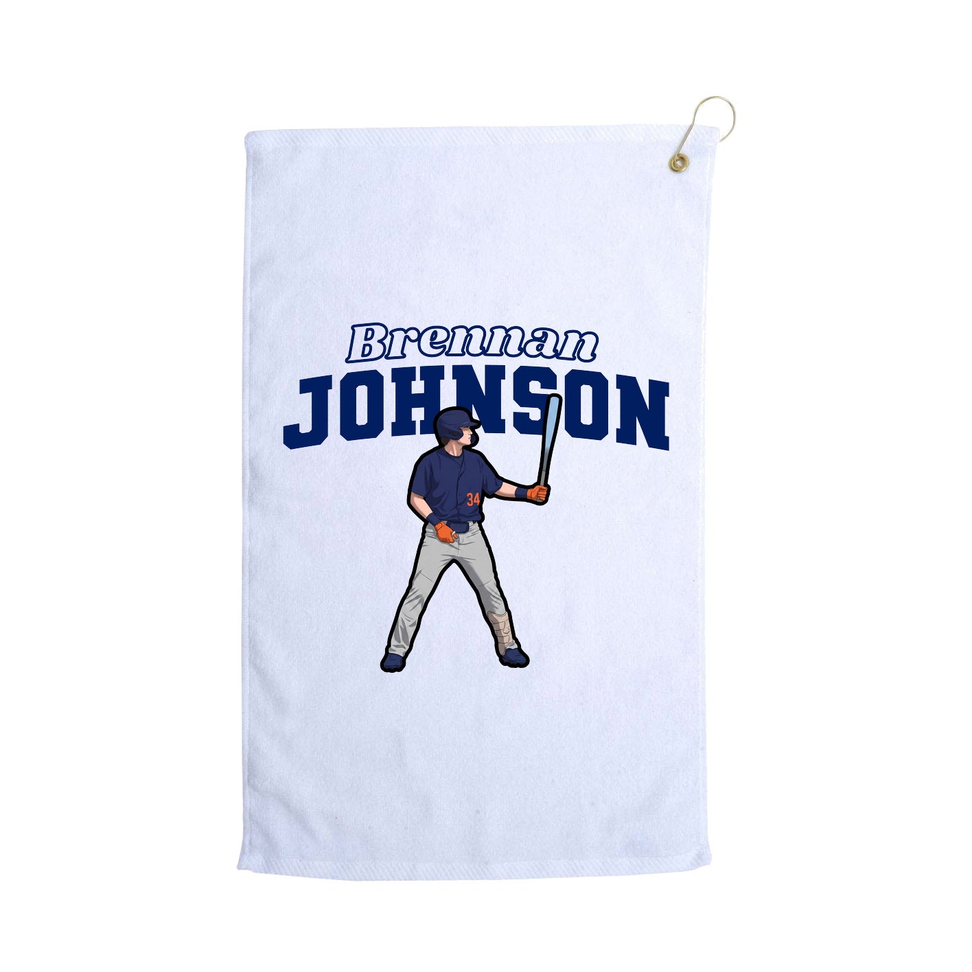 Golf Towel — Name Arch in White