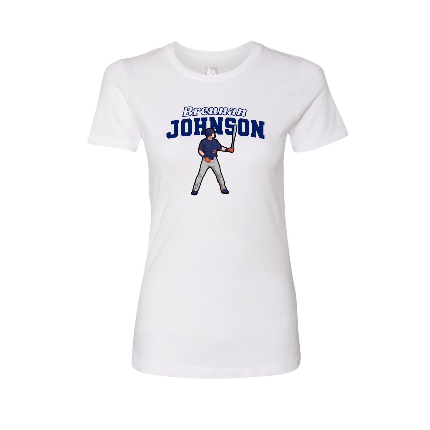 Fitted Women's Tee — Name Arch in White