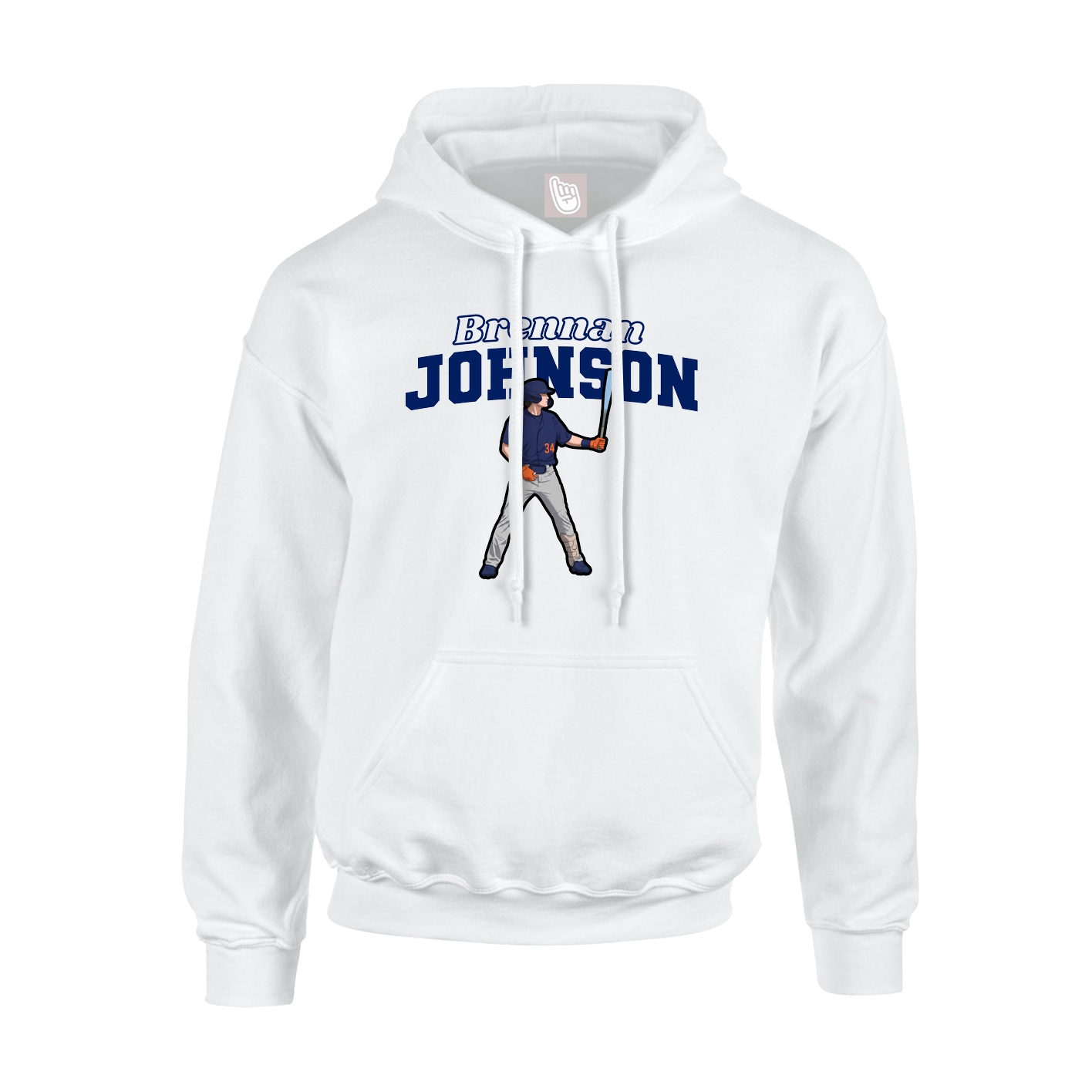 Youth Hoodie — Name Arch in White