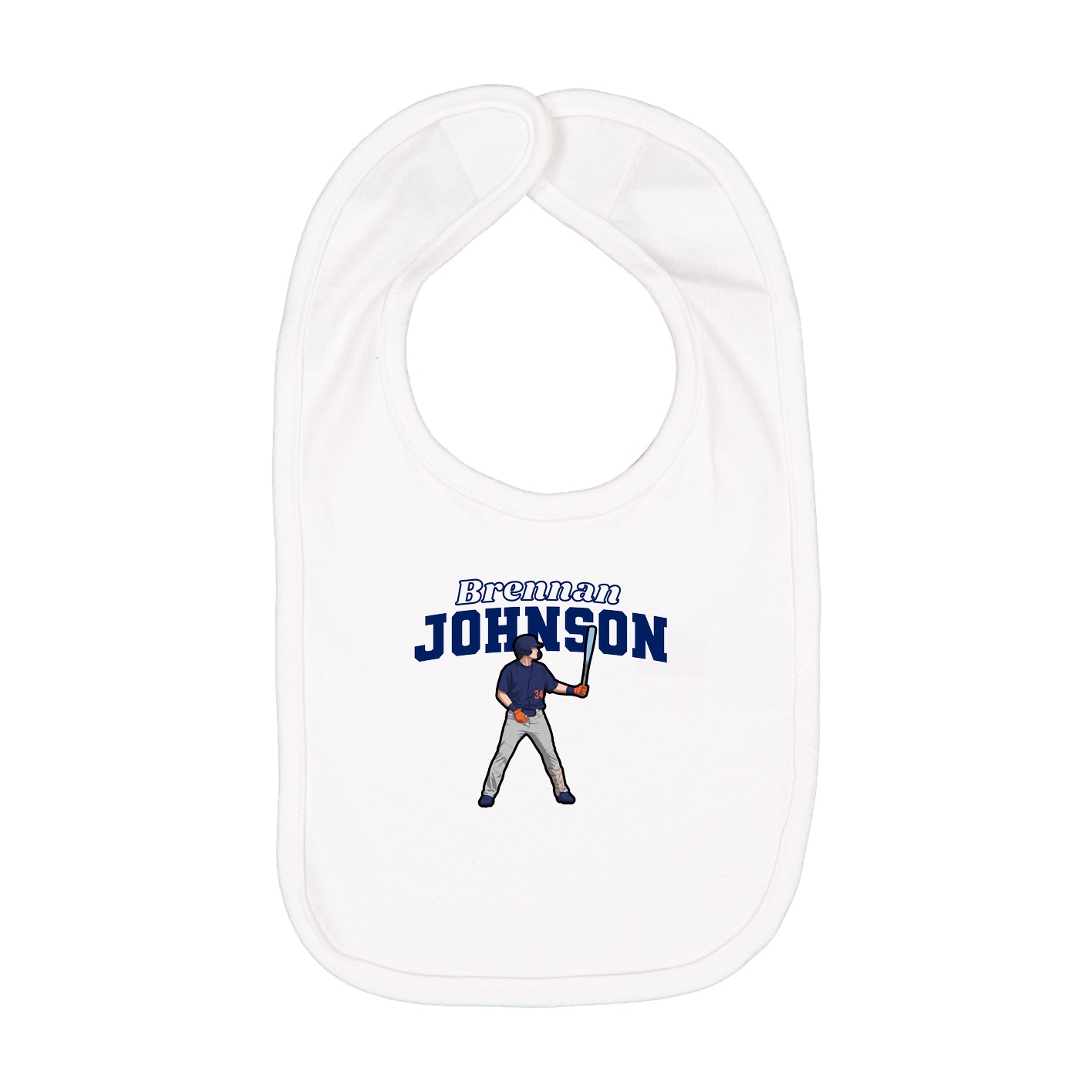 Infant Bib — Name Arch in White