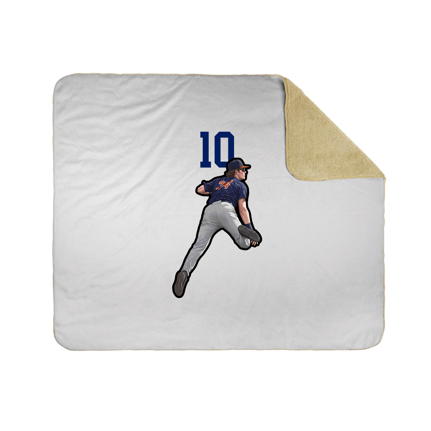 Throw Blanket — Number Top in White