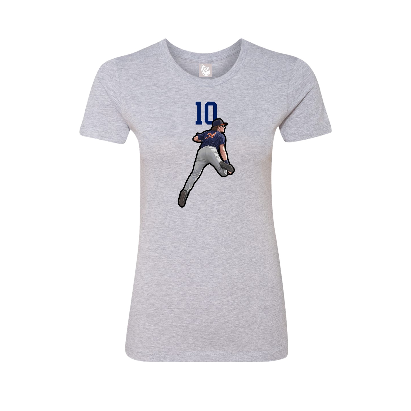 Fitted Women's Tee — Number Top in Grey