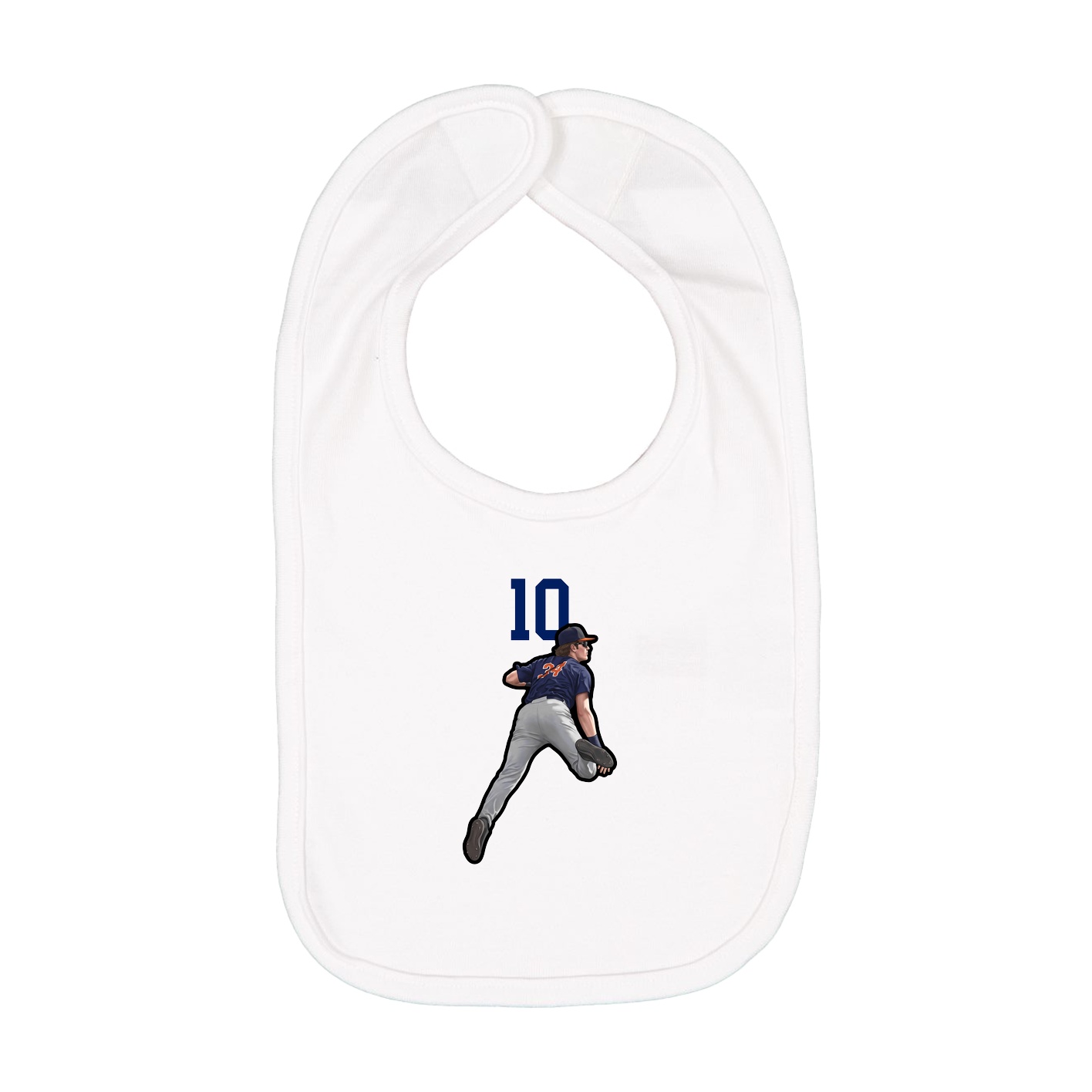 Infant Bib — Number Top in White
