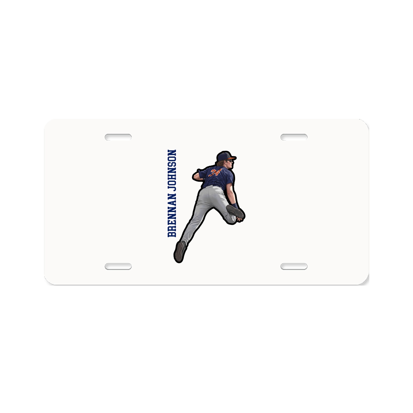 License Plate — Name Vertical in Classic