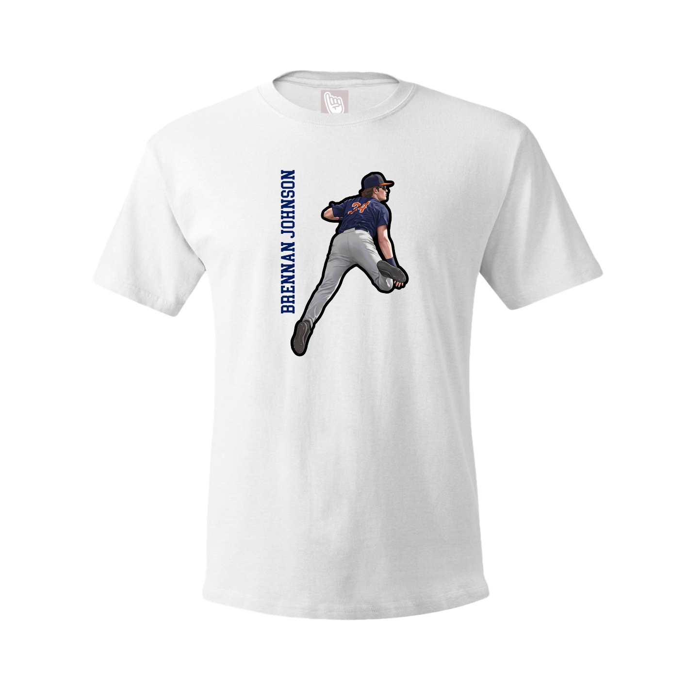 Tee — Name Vertical in White