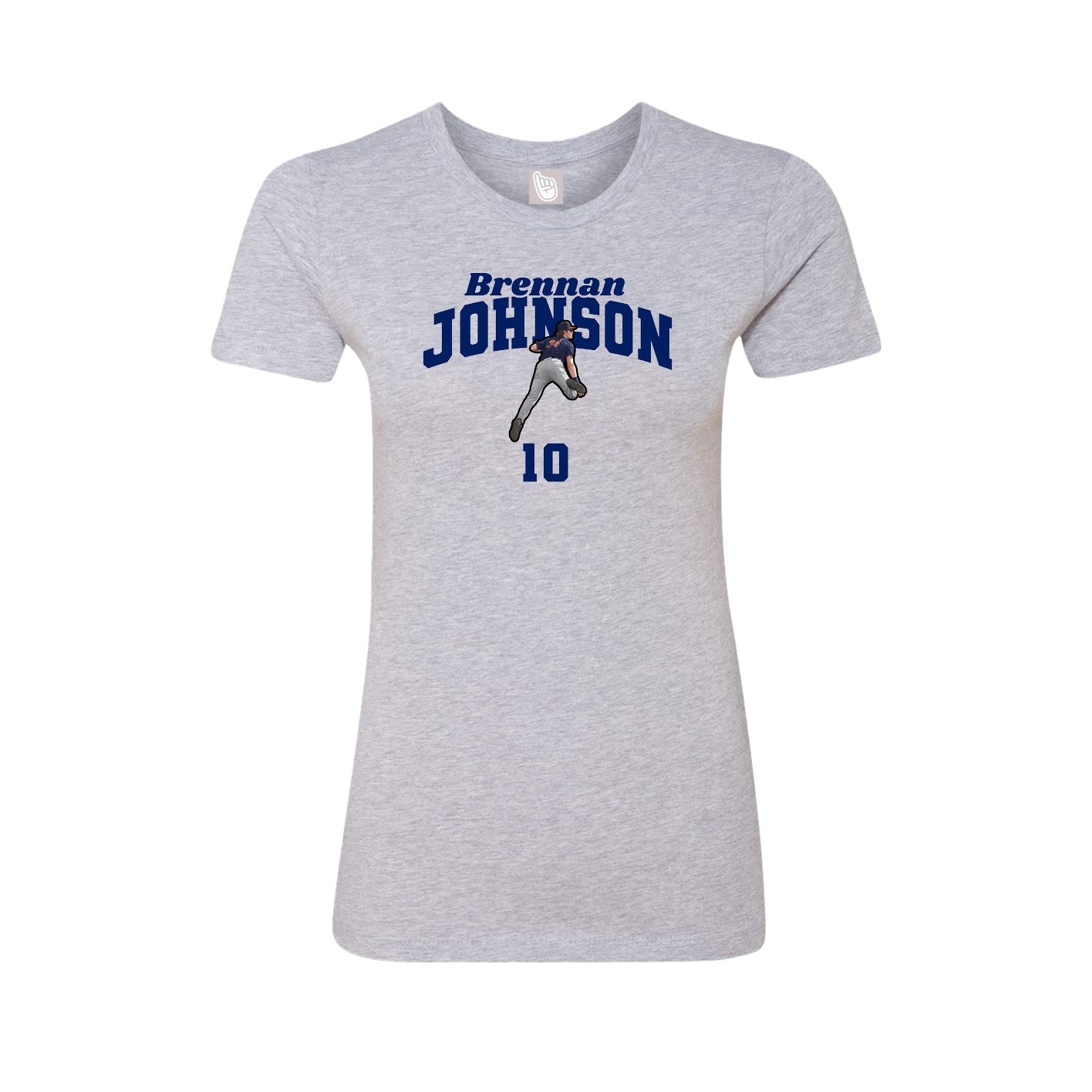 Fitted Women's Tee — Signature Arch in Grey