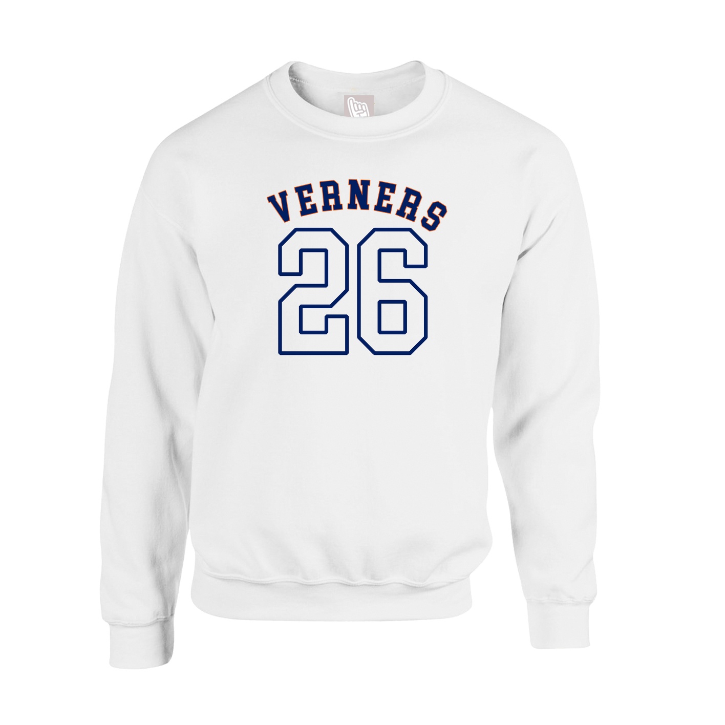 Fleece Crew — Shirsey Arch in White
