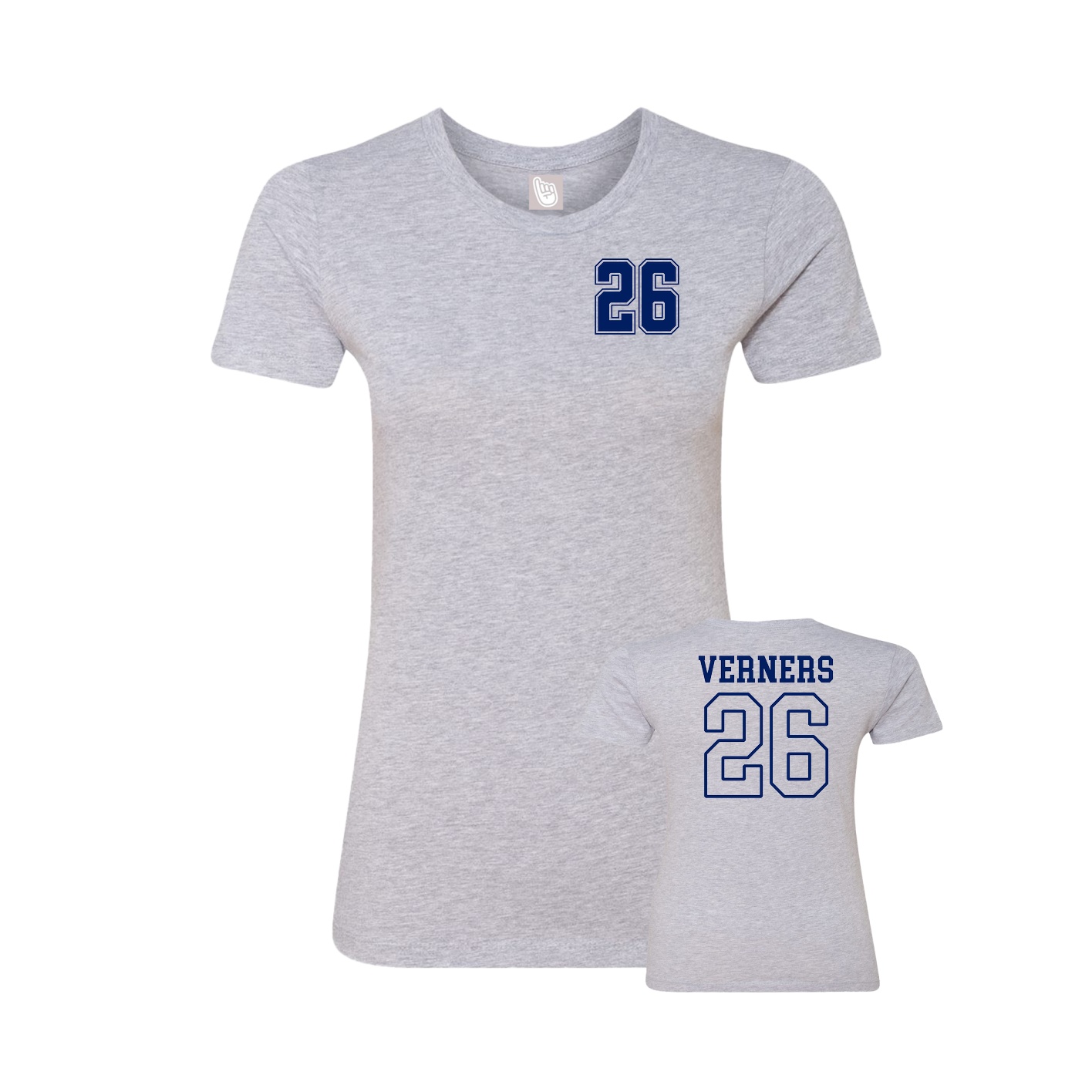 Fitted Women's Tee — Chest Back in Grey