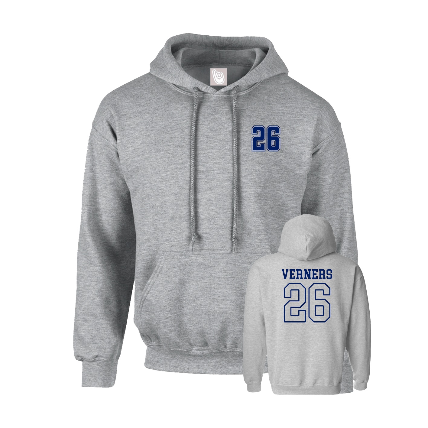 Hoodie — Chest Back in Grey