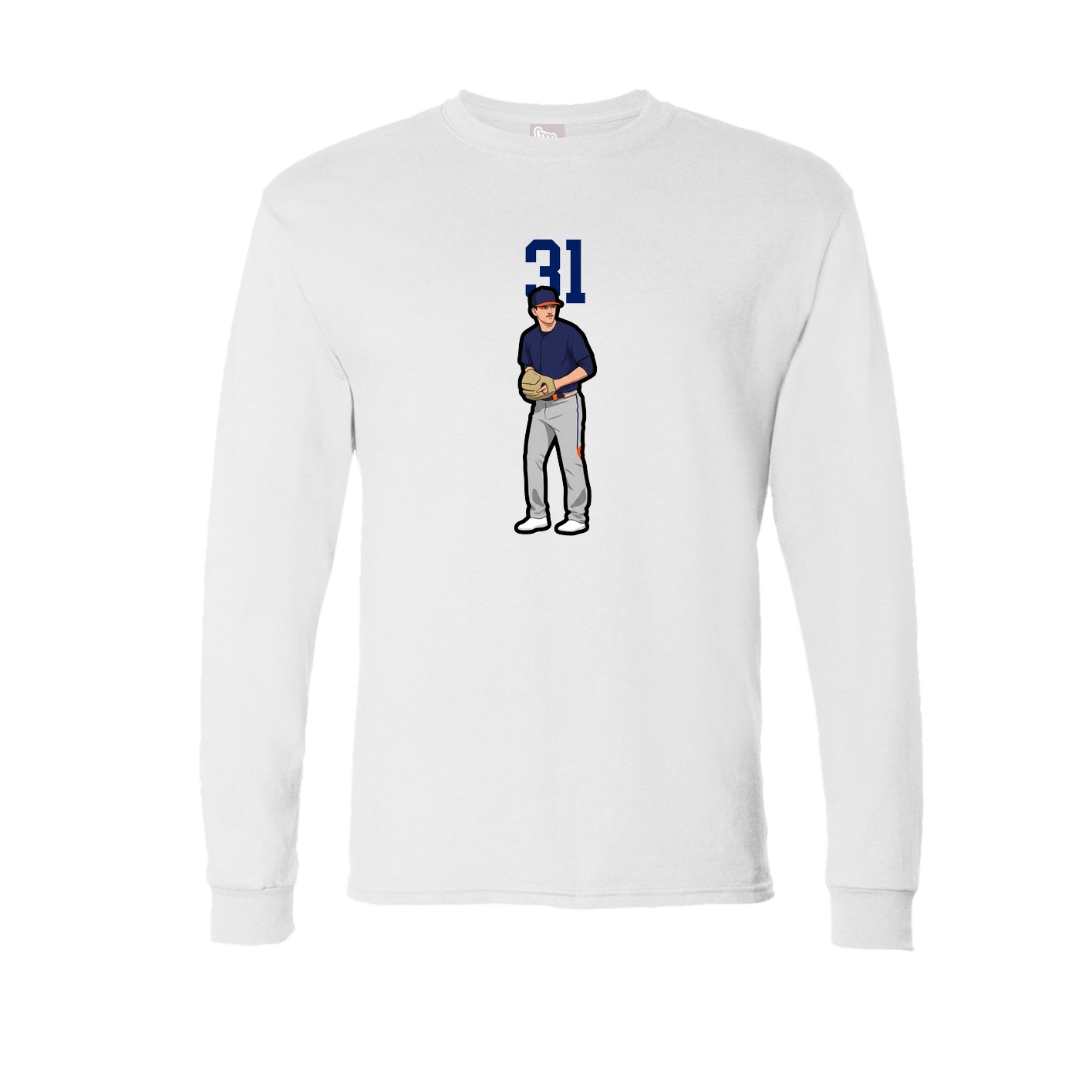 Long Sleeve Tee — Number Top in White