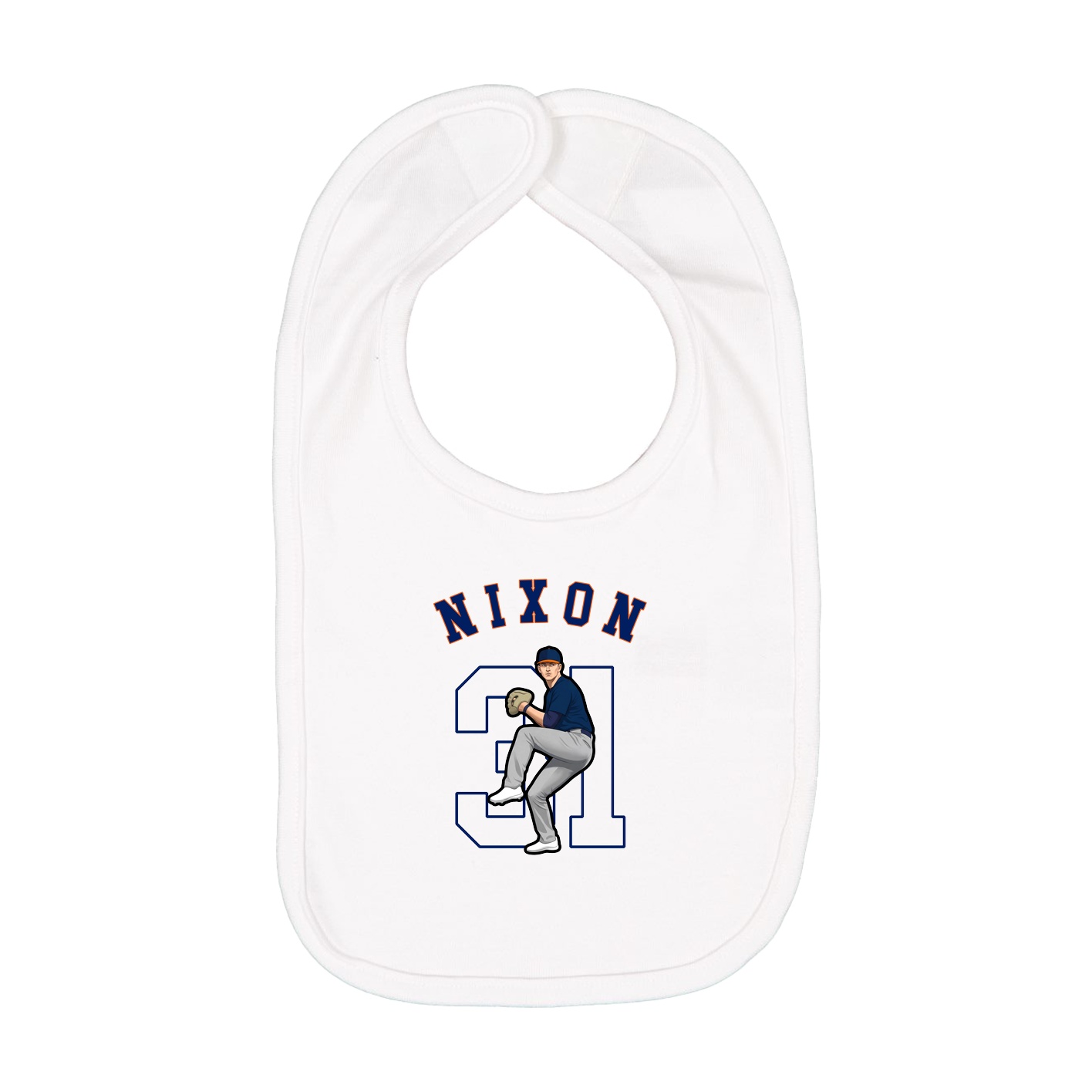 Infant Bib — Shirsey Arch in White