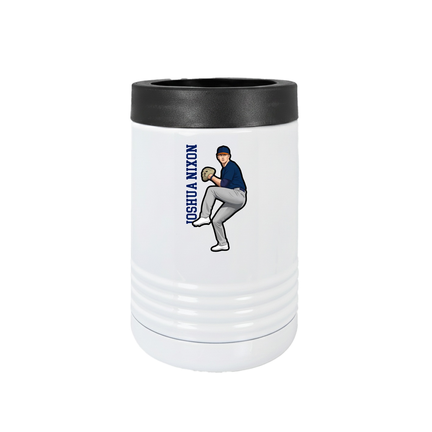 Beverage Holder — Name Vertical in White