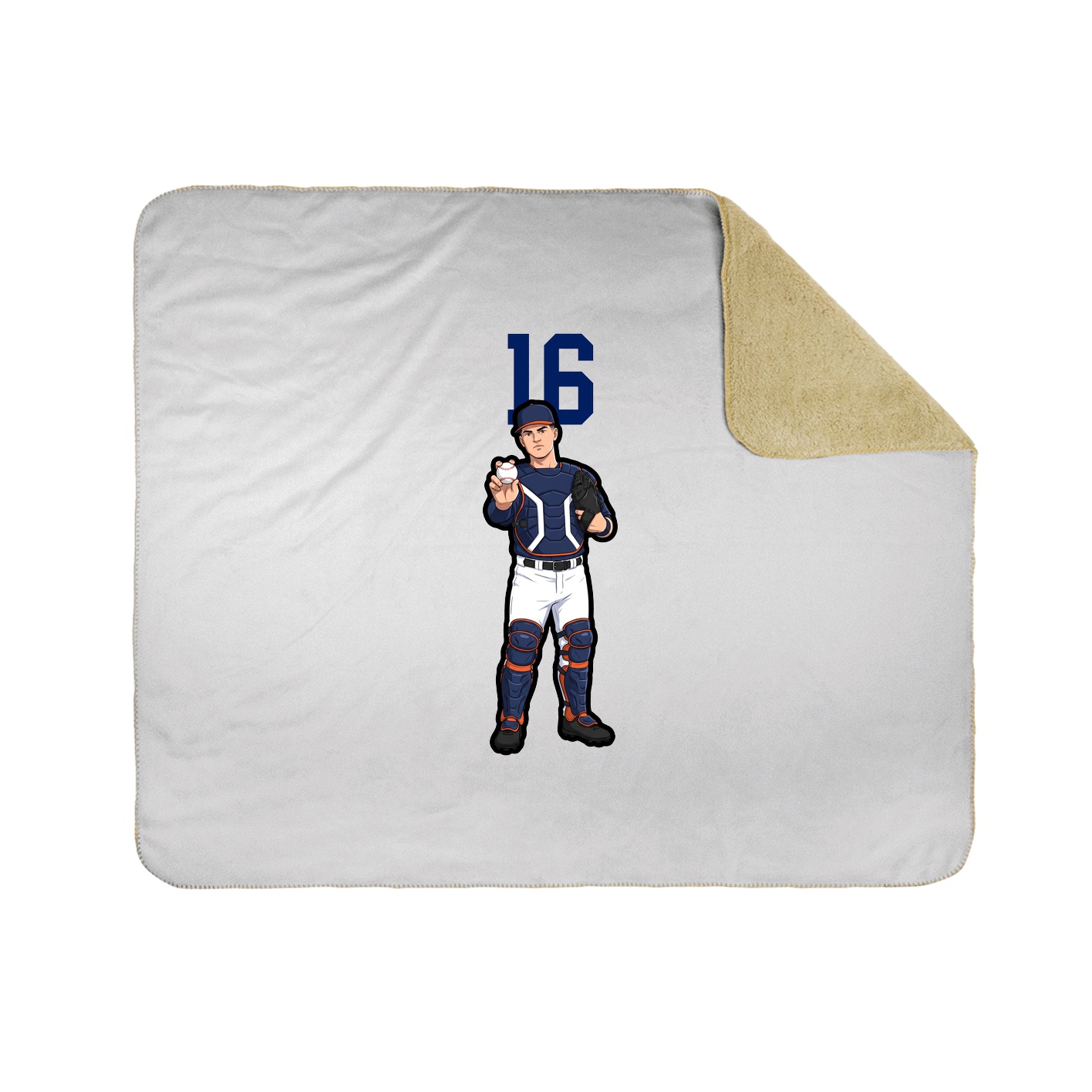 Throw Blanket — Number Top in White