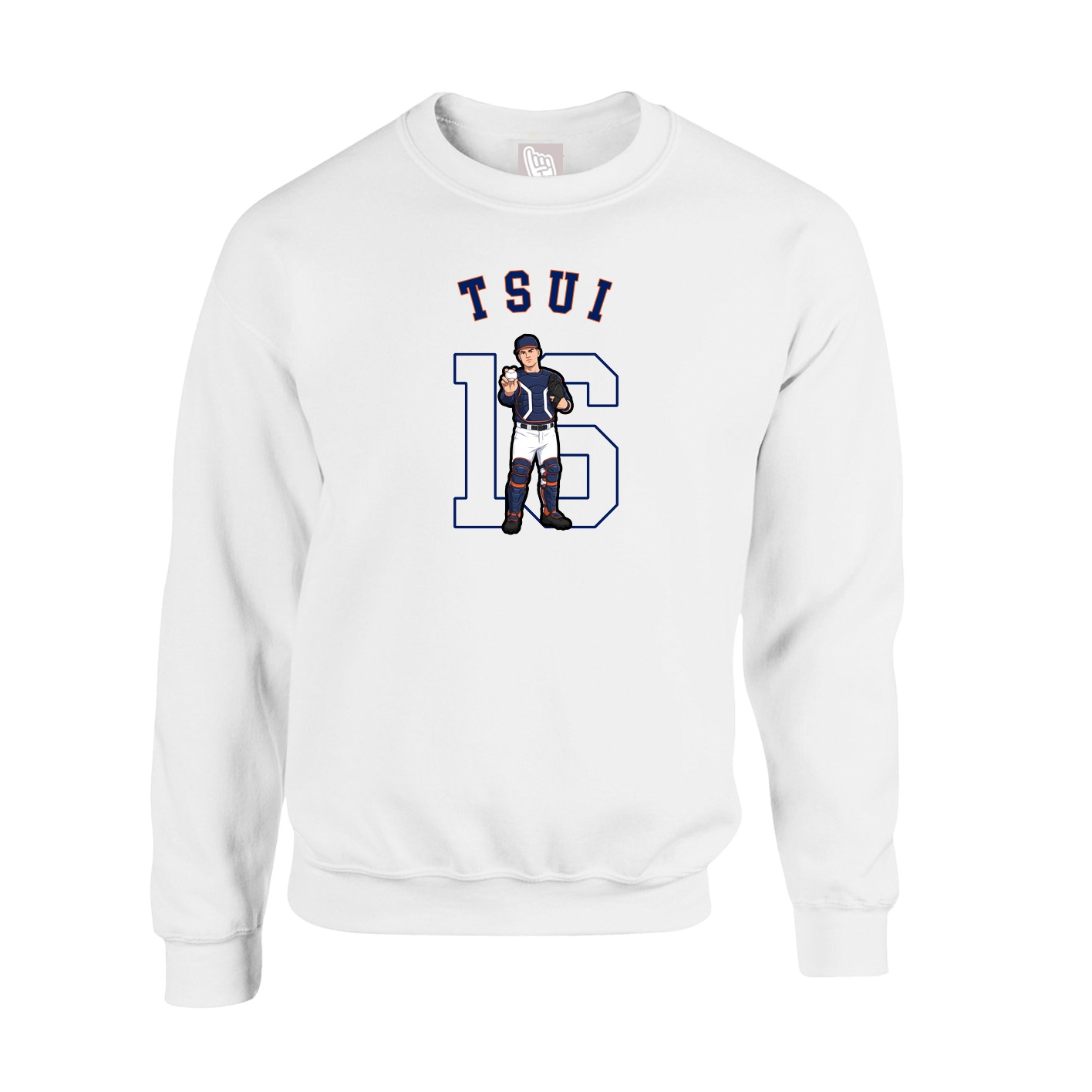 Fleece Crew — Shirsey Arch in White