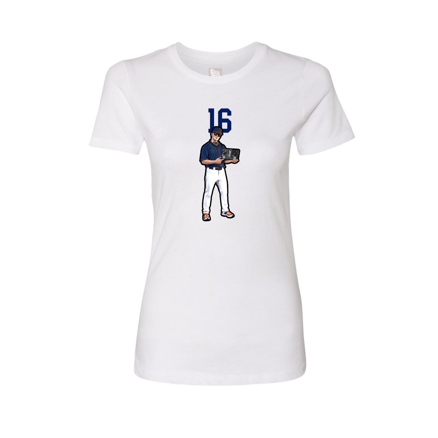 Fitted Women's Tee — Number Top in White