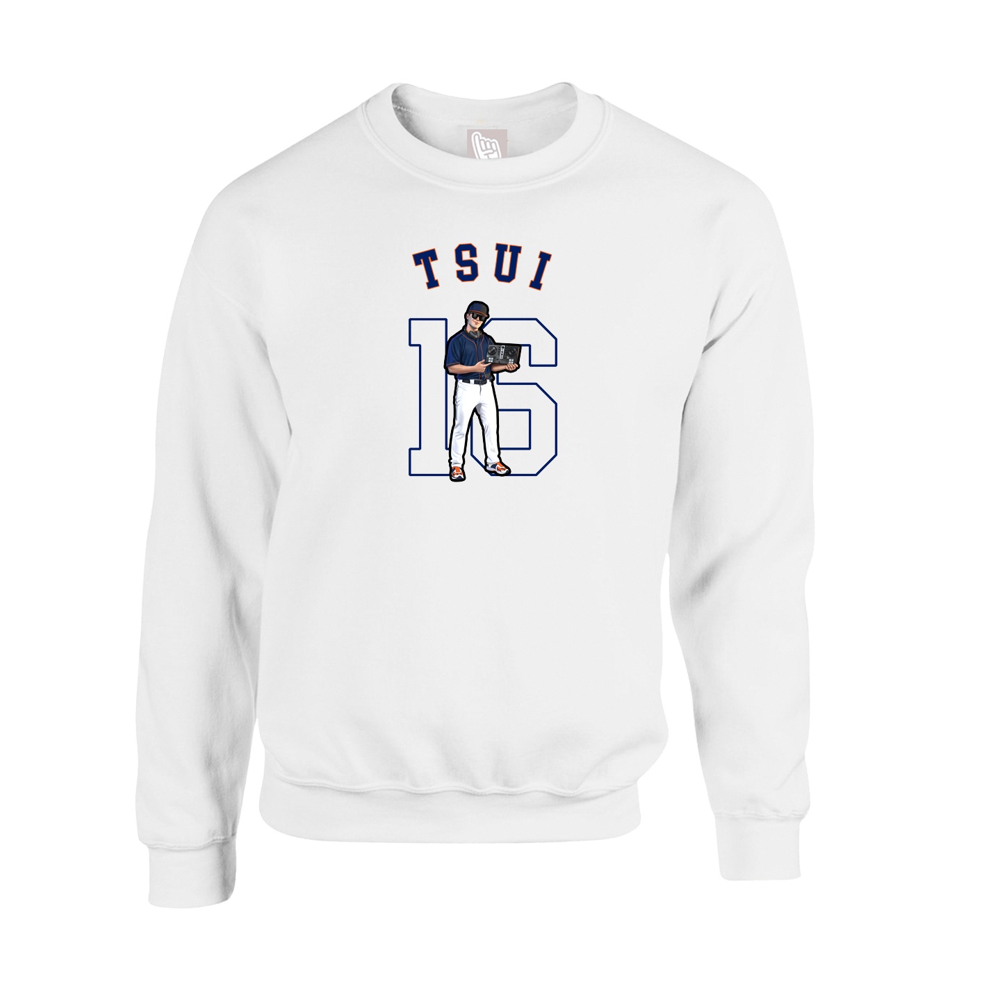 Fleece Crew — Shirsey Arch in White