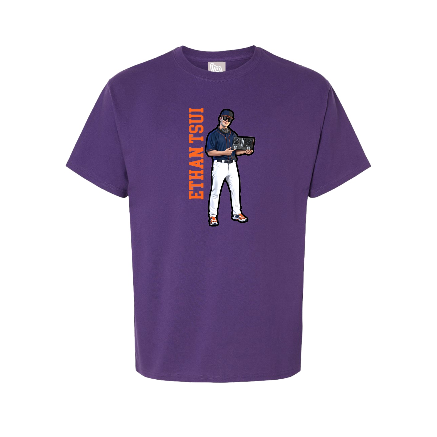Tee — Name Vertical in Purple