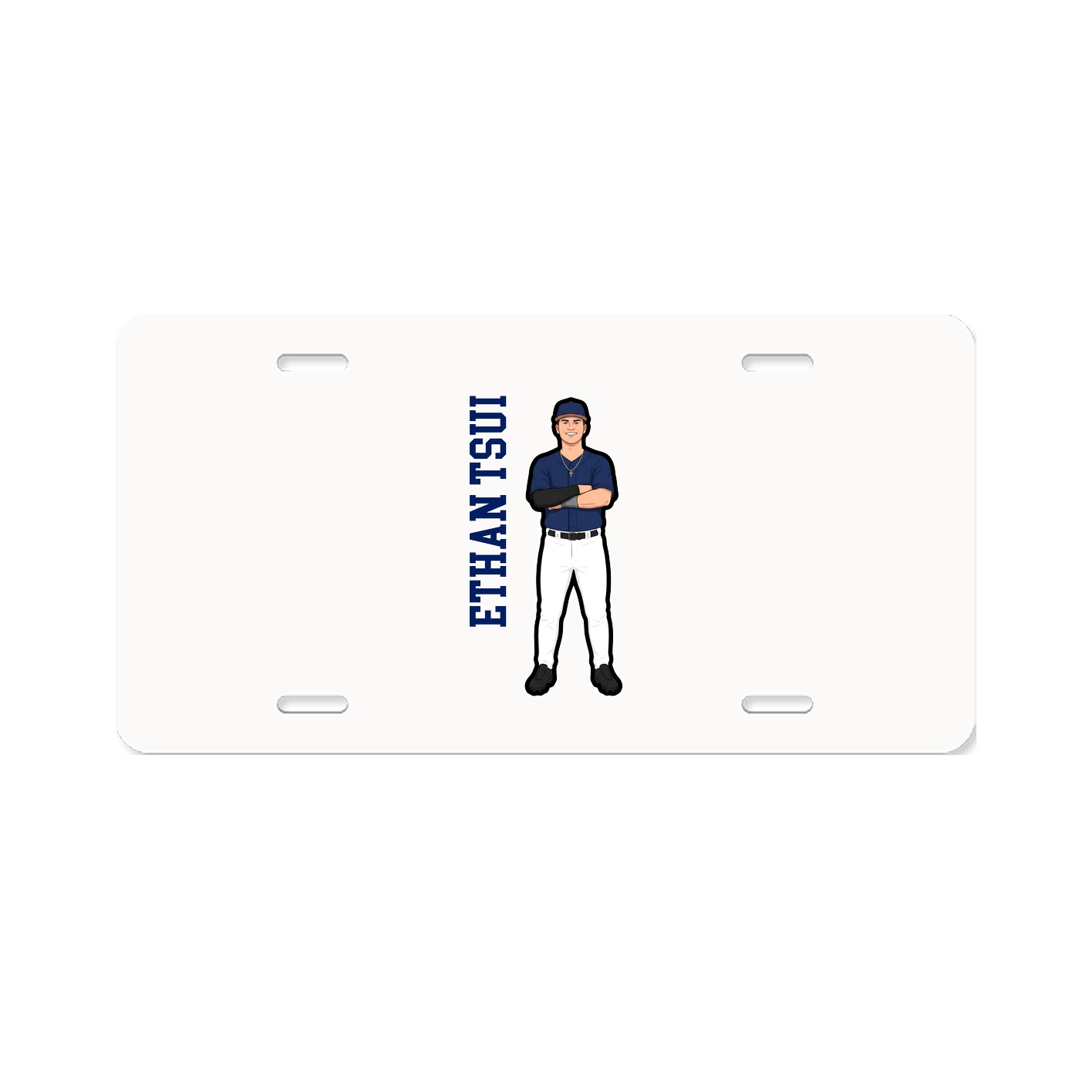 License Plate — Name Vertical in Classic