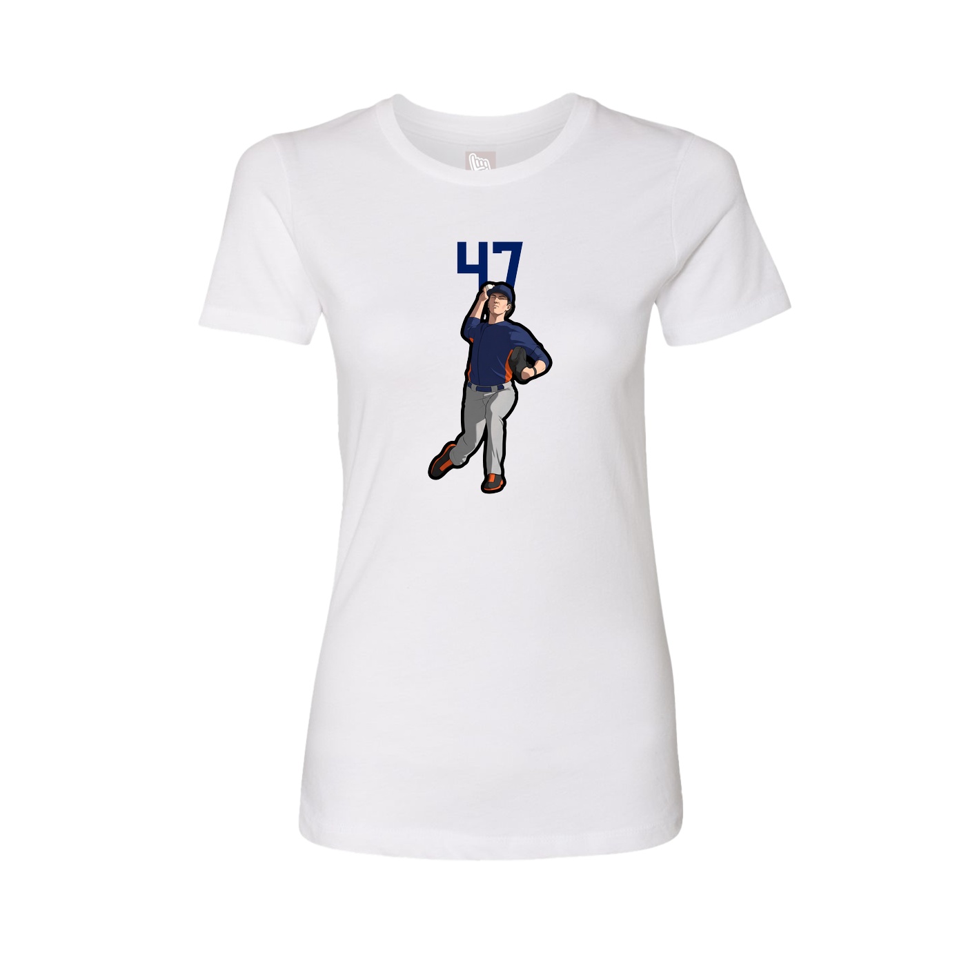 Fitted Women's Tee — Number Top in White