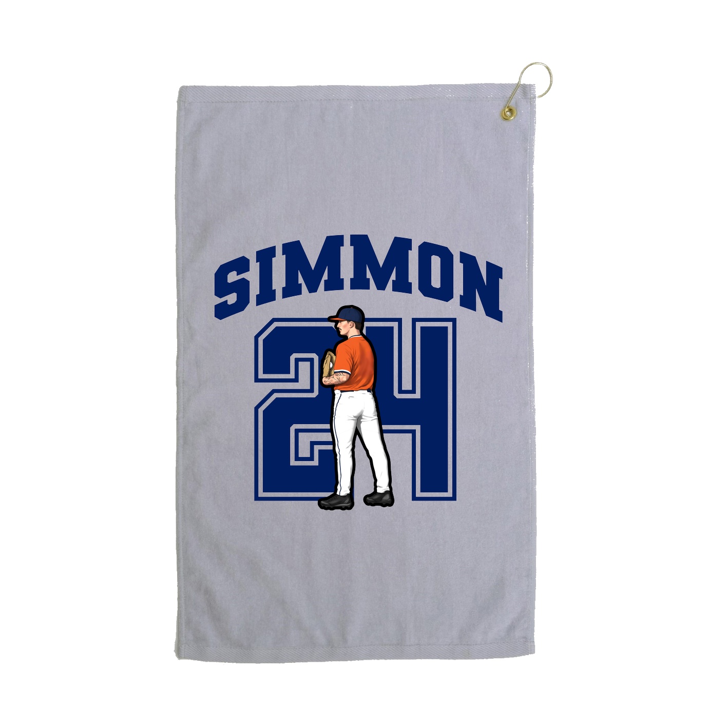Golf Towel — Number in Grey