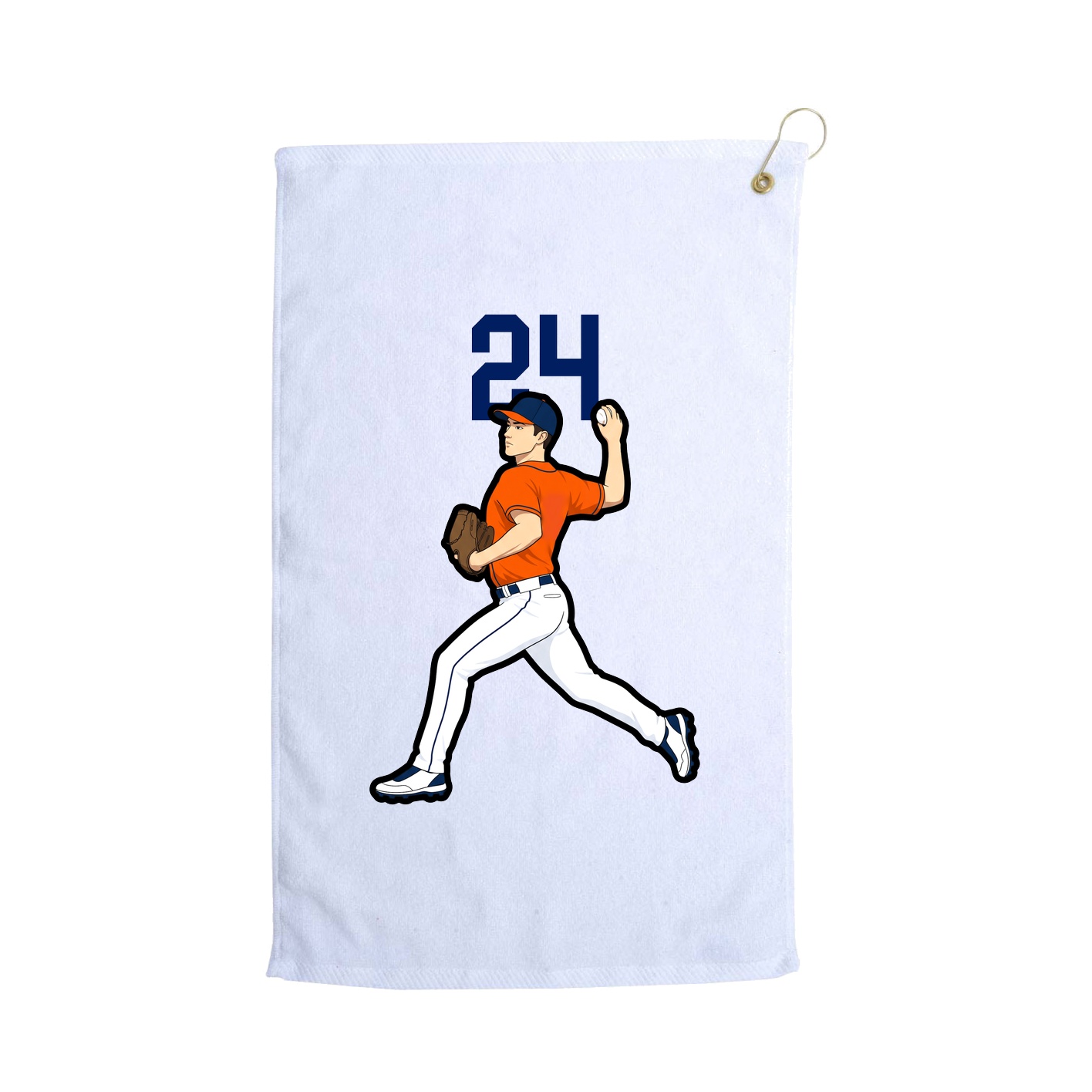 Golf Towel — Number Top in White