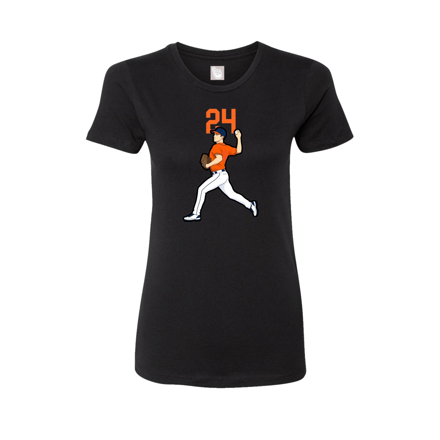 Fitted Women's Tee — Number Top in Black