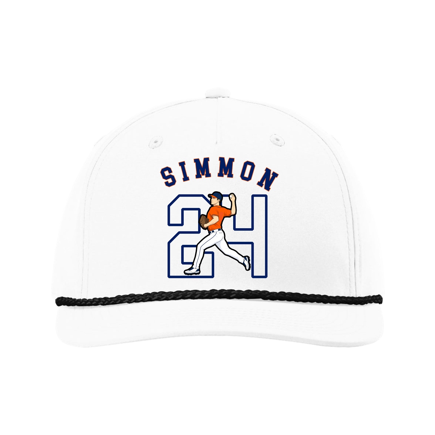 Five-Panel Classic Rope Cap — Shirsey Arch in White