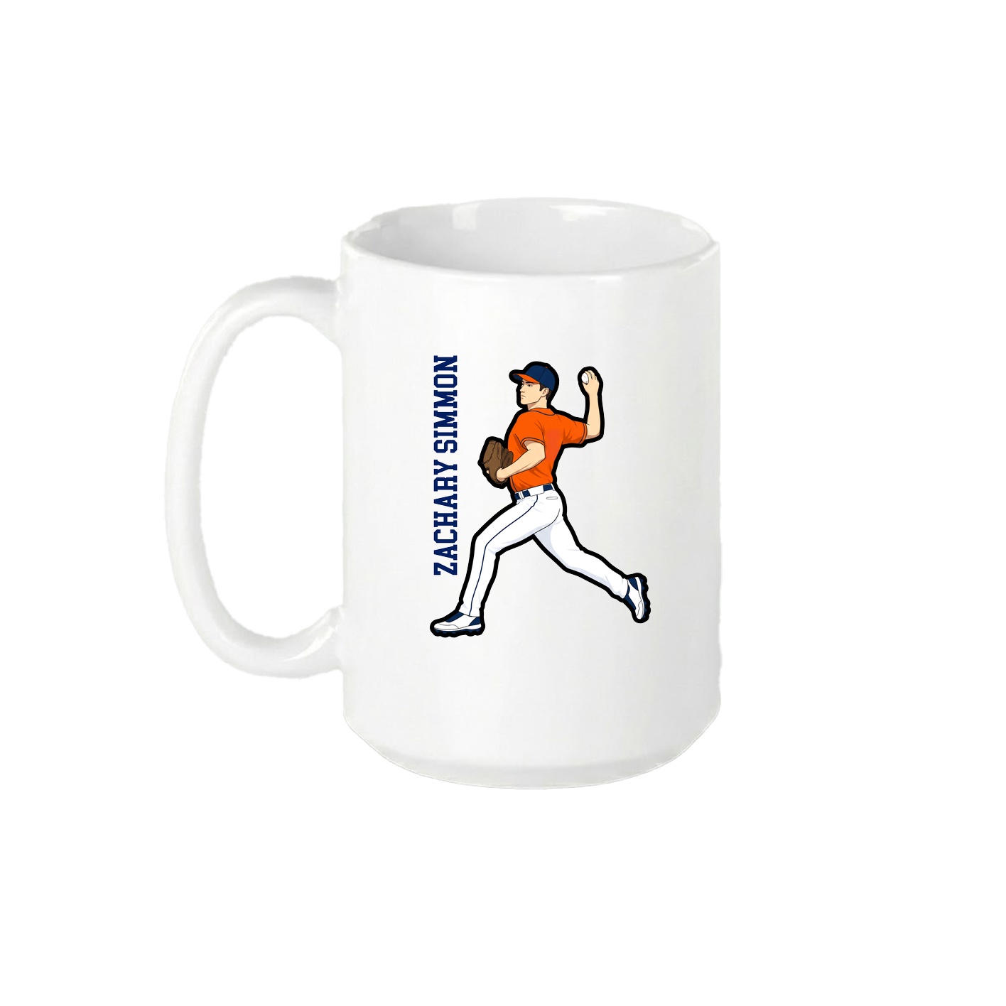 15oz Coffee Mug — Name Vertical in White