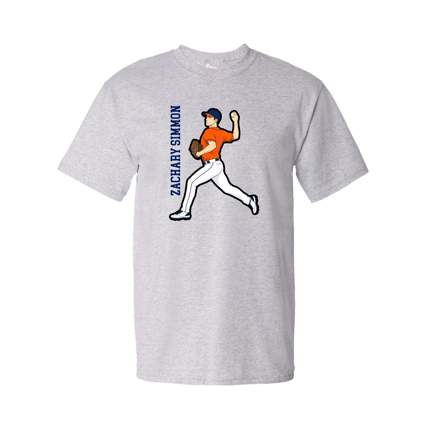 Youth Tee — Name Vertical in Grey