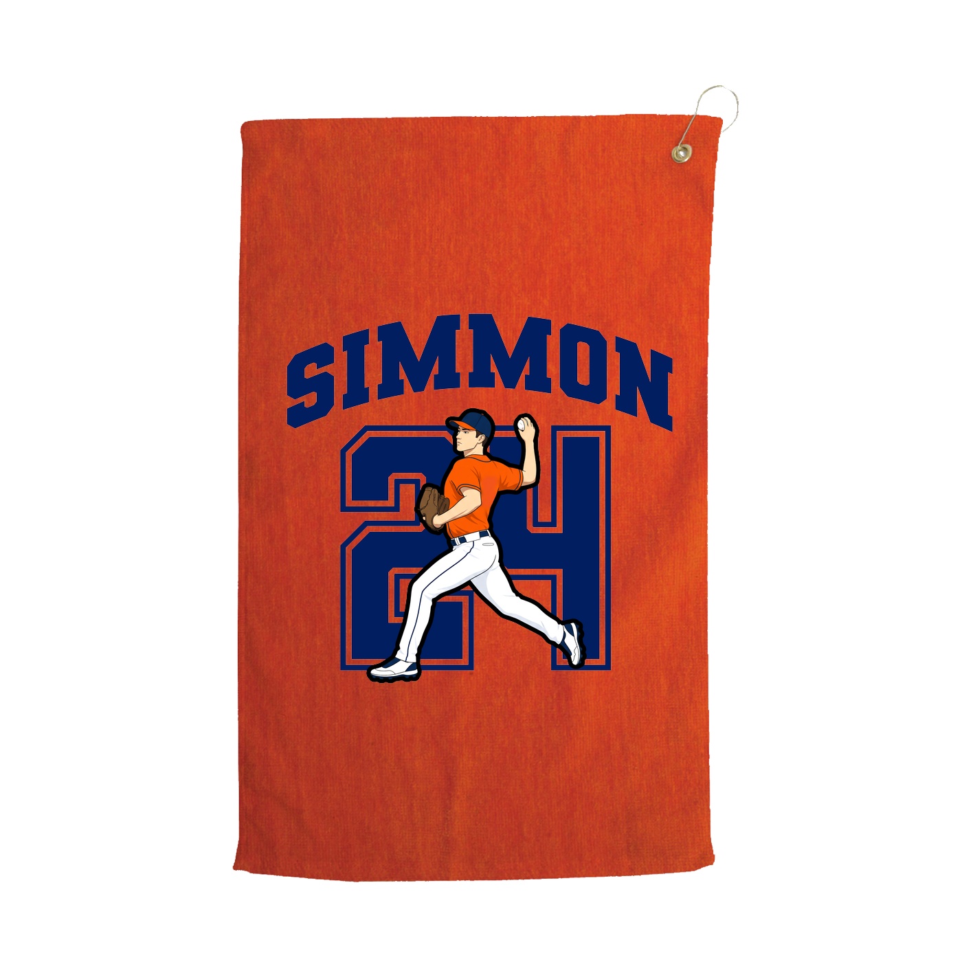 Golf Towel — Number in Orange