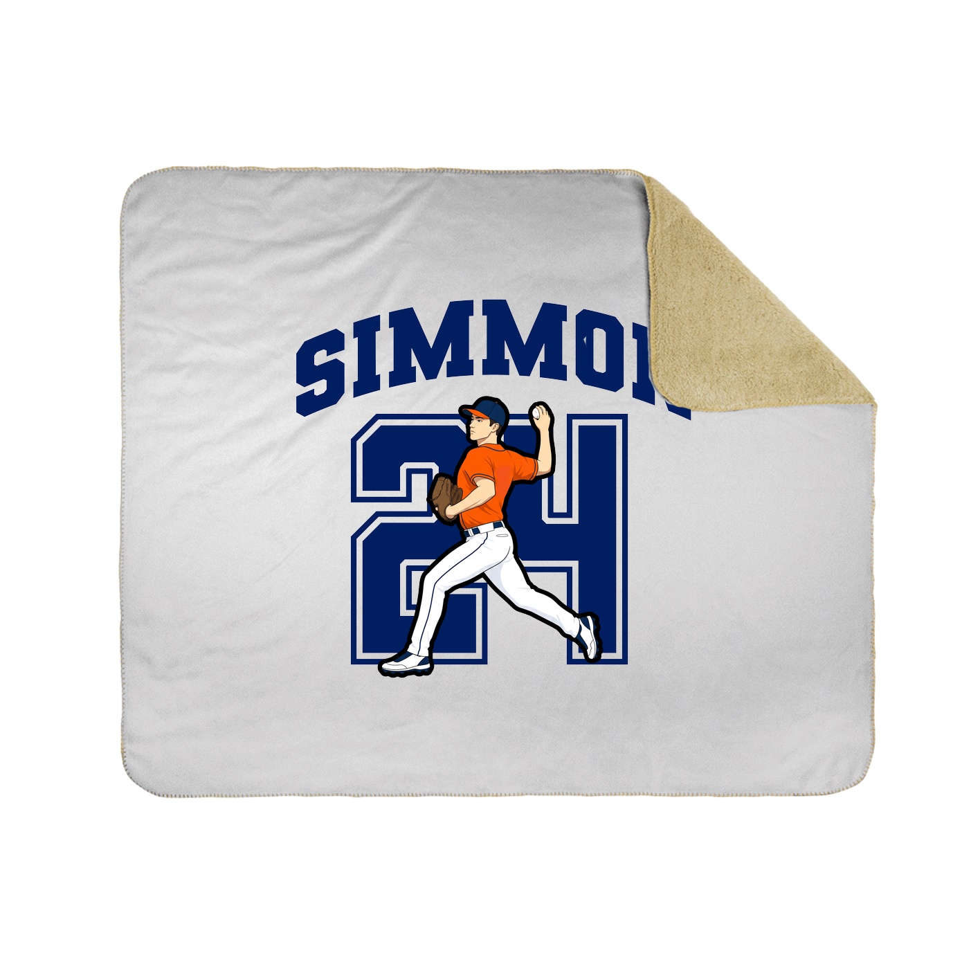 Throw Blanket — Number in White