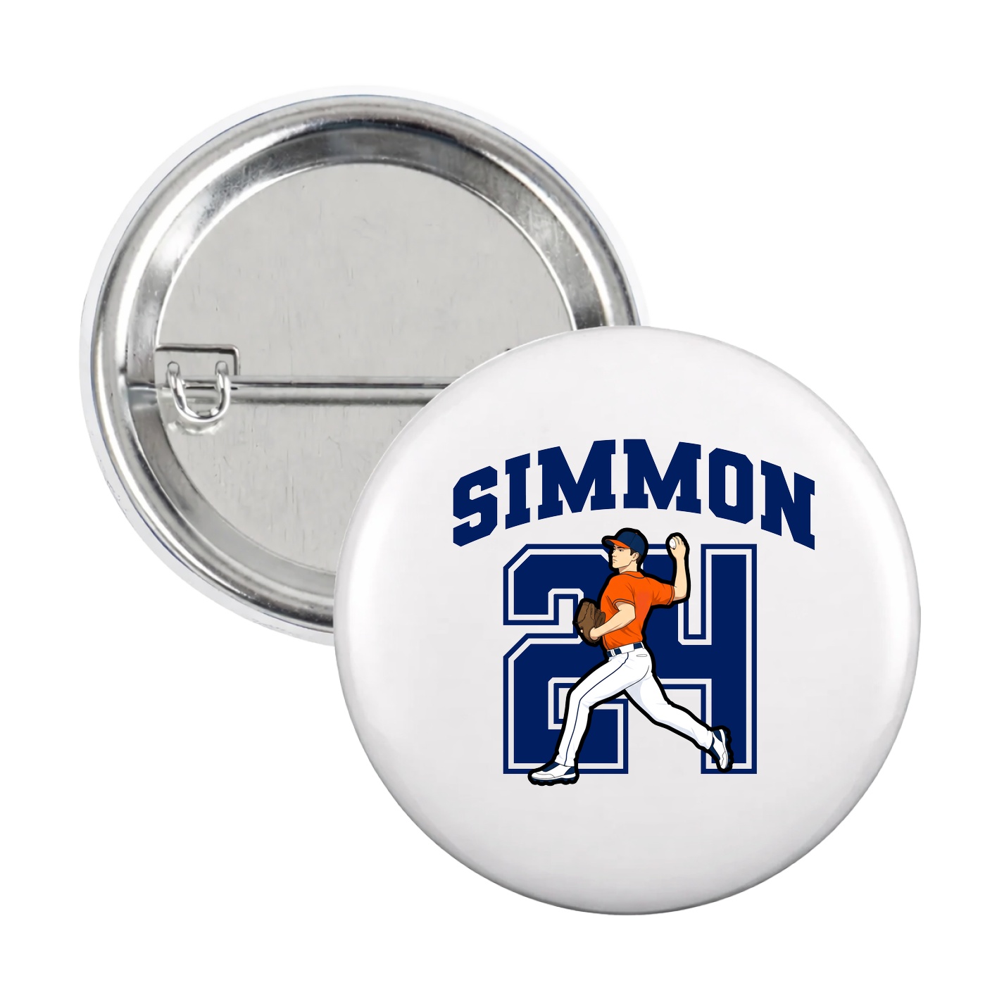 Game Day Button — Number in White