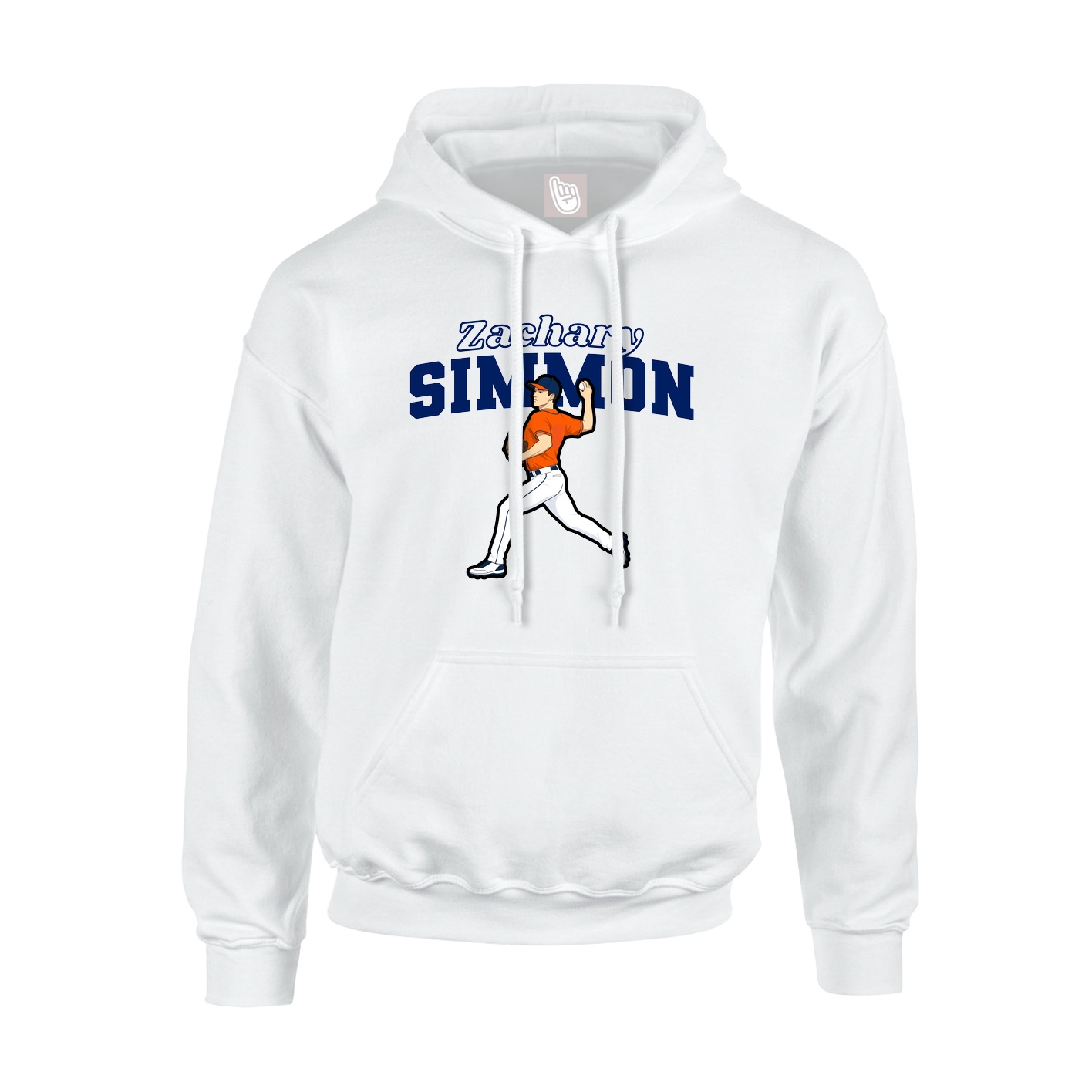 Youth Hoodie — Name Arch in White