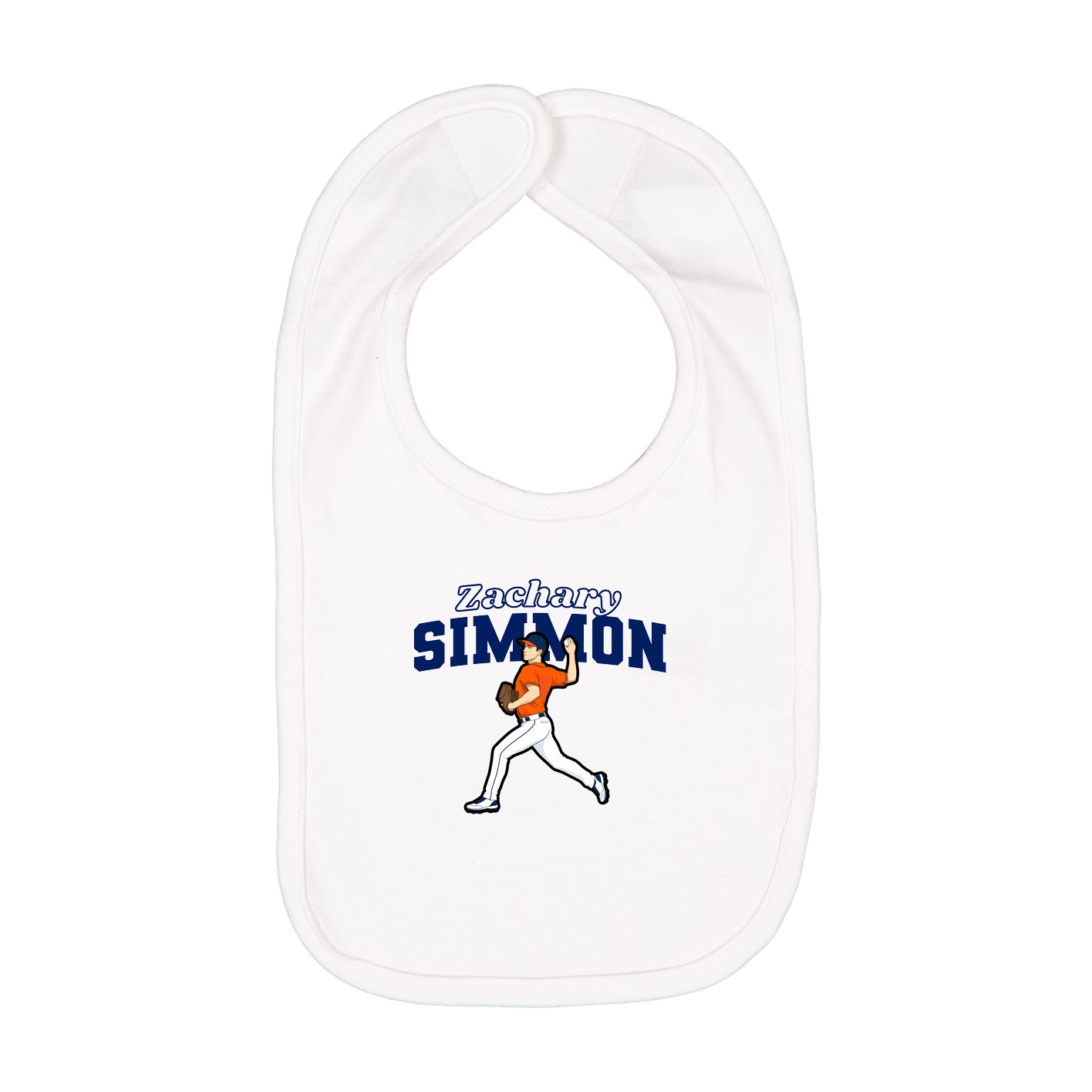 Infant Bib — Name Arch in White